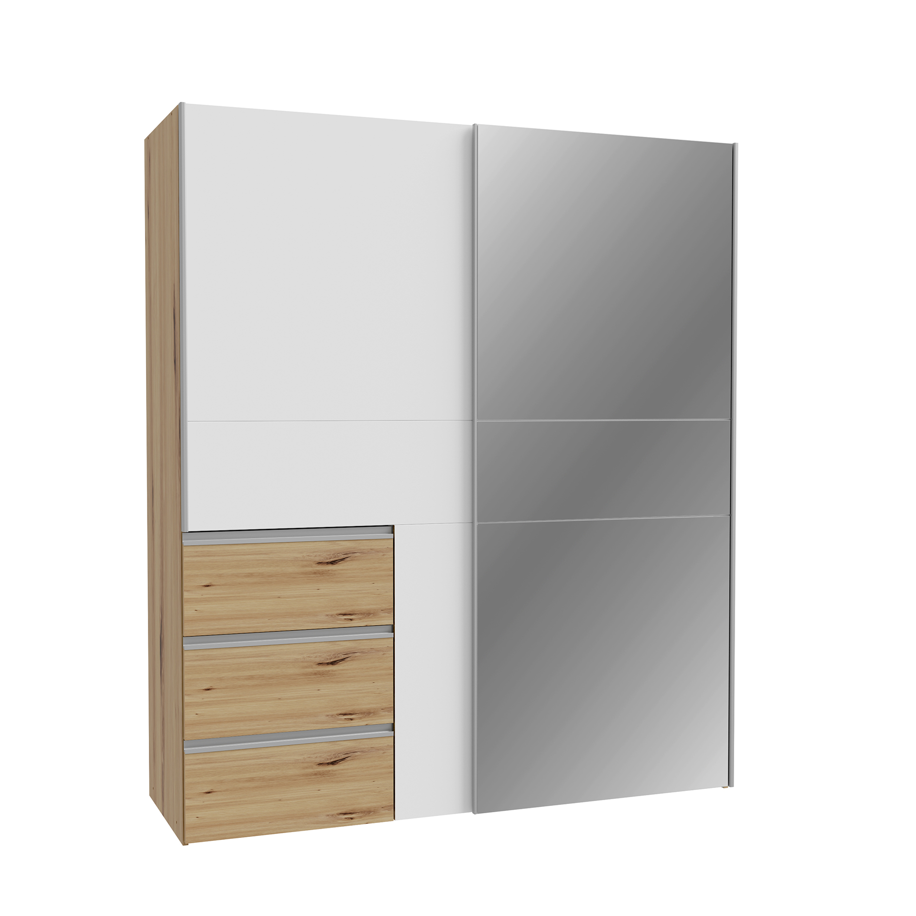 Schwebetürenschrank - Artisan Eiche - weiß - 2 Türen - 170,3 cm