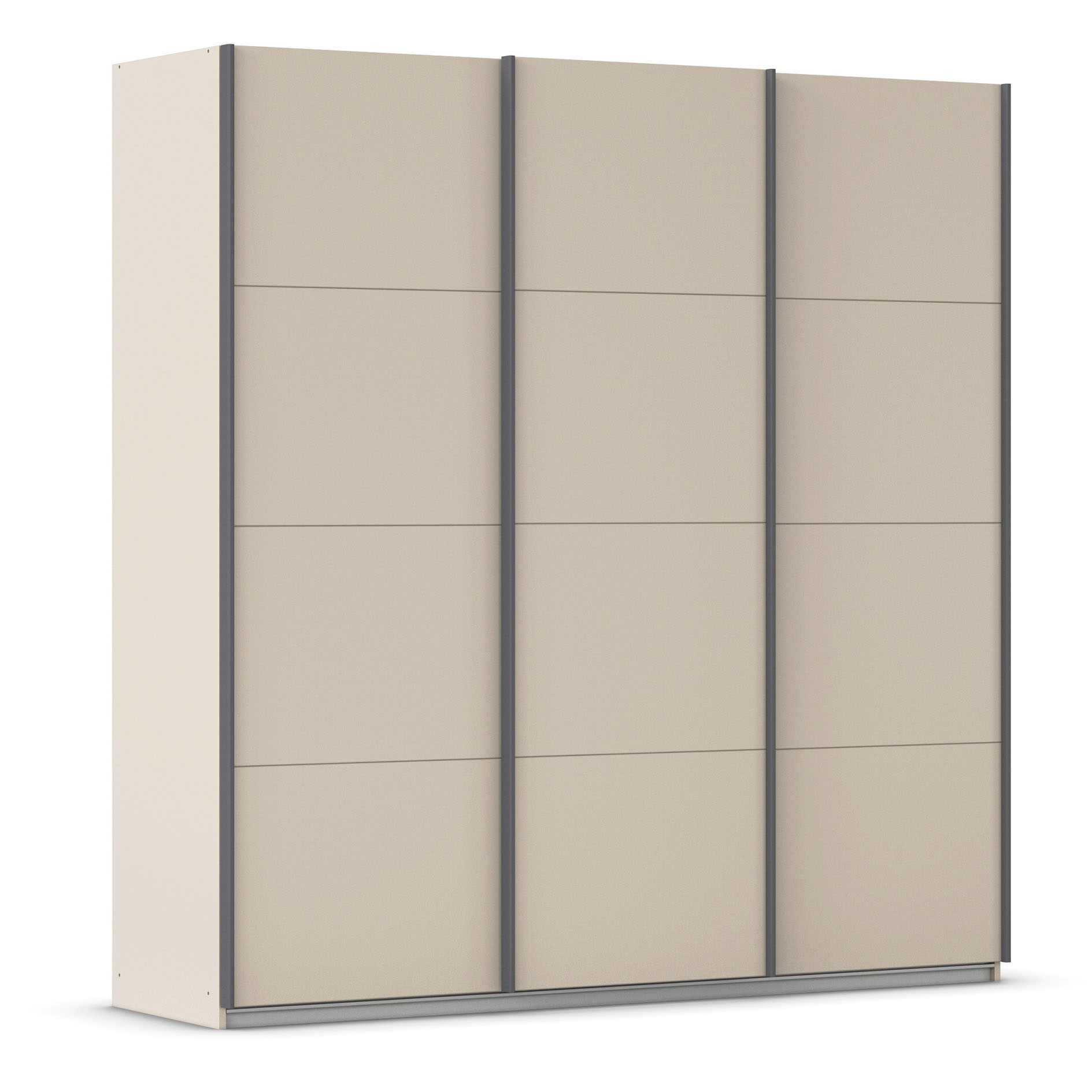 Schwebetürenschrank - champagner - 3 Türen - 203x210 cm