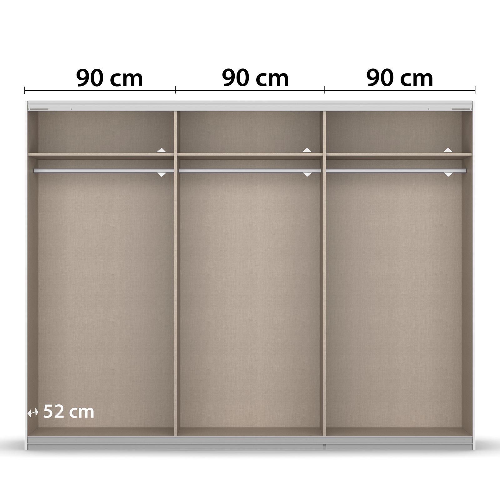 Schwebetürenschrank - Eiche Sonoma - alpinweiß - 271x210 cm