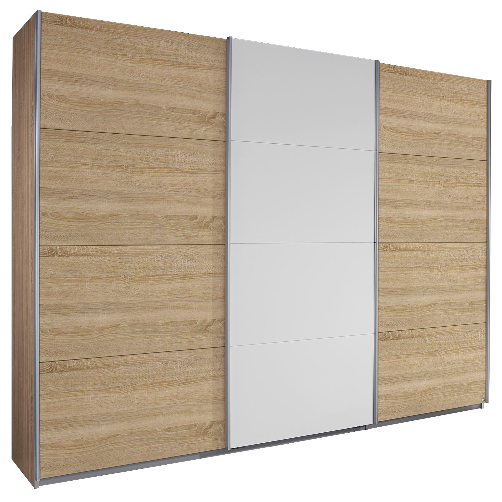 Schwebetürenschrank - Eiche Sonoma - alpinweiß - 271x210 cm