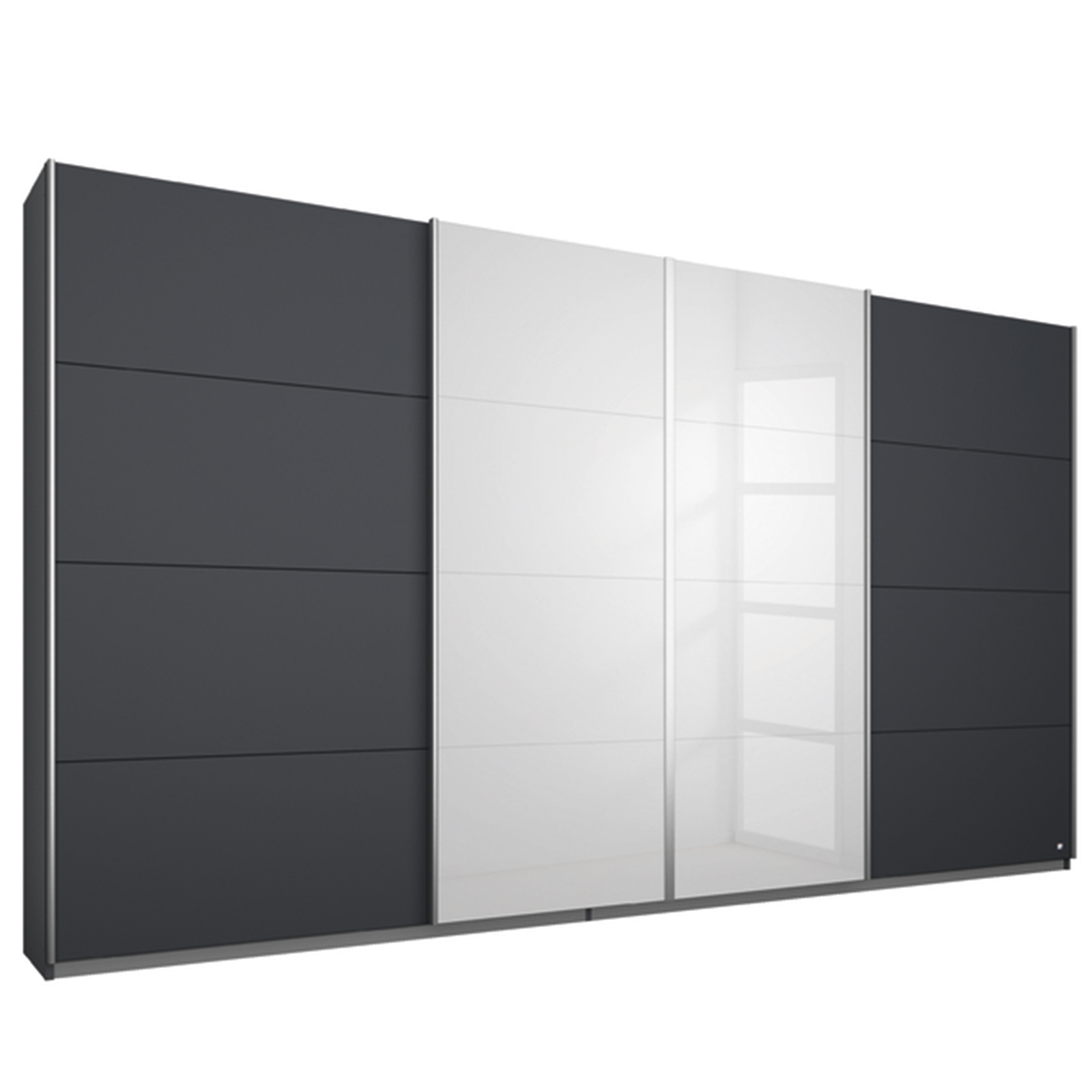 Schwebetürenschrank - grau metallic - 2 Spiegeltüren - 315x210 cm