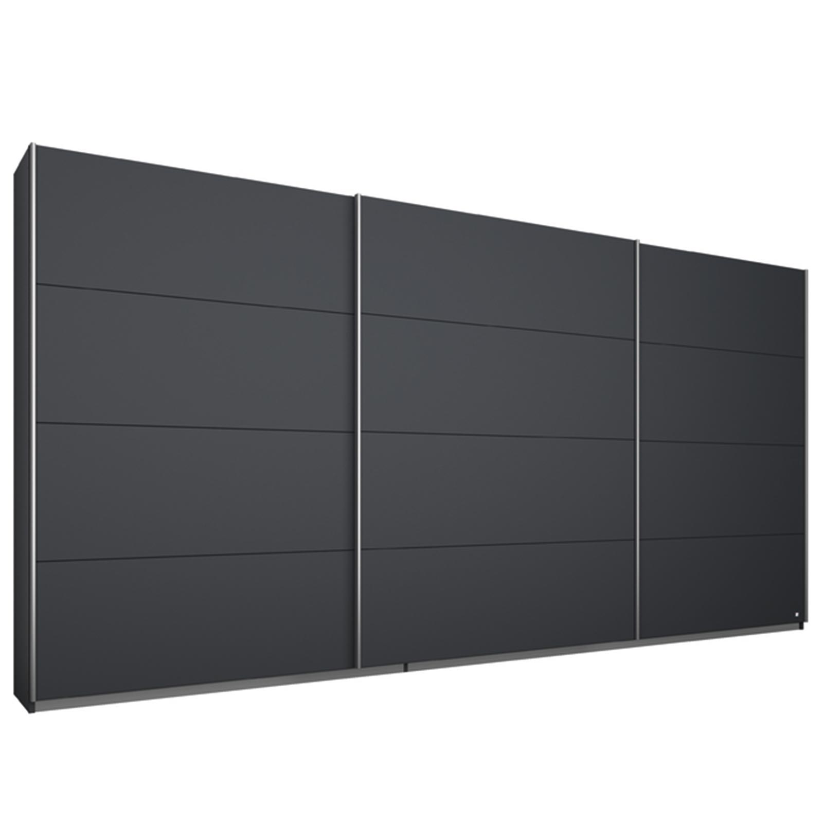 Schwebetürenschrank - grau metallic - 3 Türen - 360x210 cm