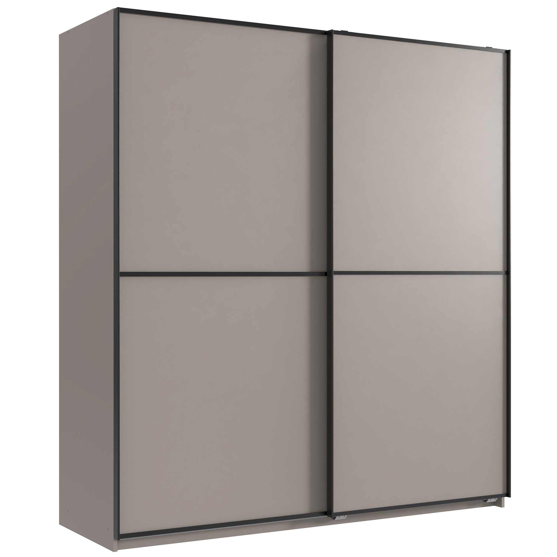 Schwebetürenschrank - saharagrau matt - 180 cm