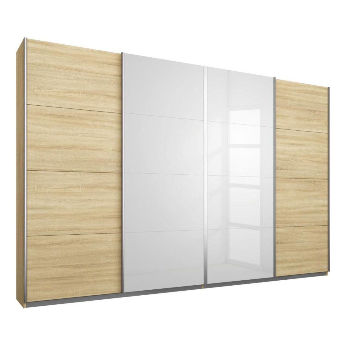 Schwebetürenschrank - Sonoma Eiche - mit Spiegel - 271x211 cm