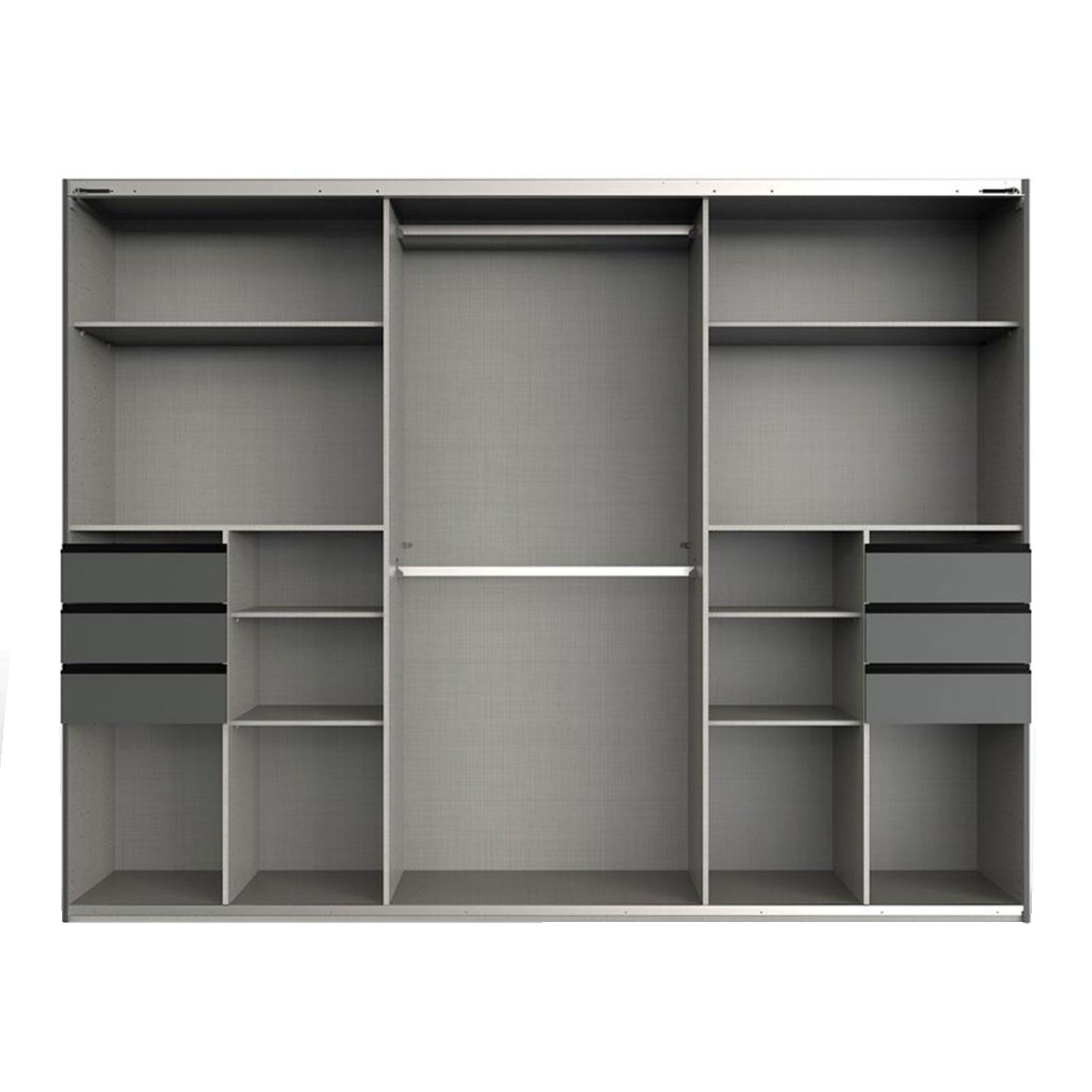 Schwebetürenschrank - weiß - mit Spiegel - 270 cm