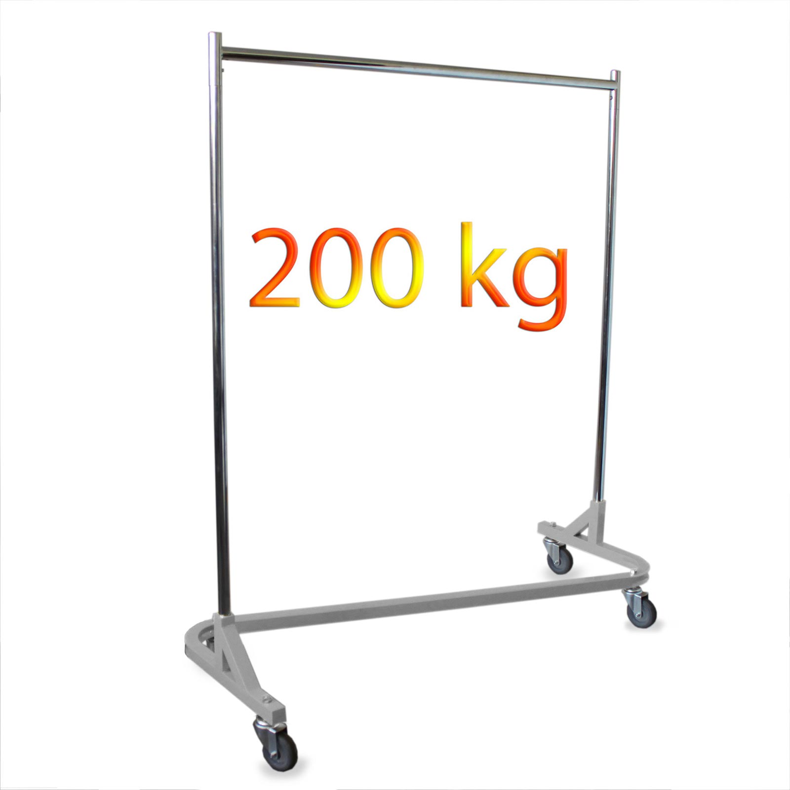 Schwerlast-Kleiderständer - Chrom glänzend - Z-Form