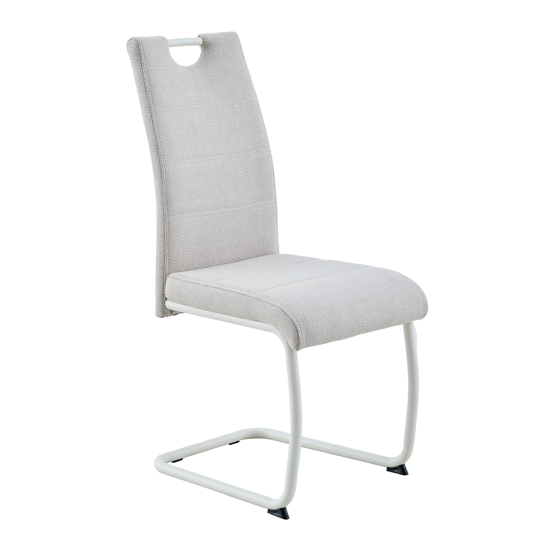 Schwingstuhl - beige-creme - Webstoff - Metallgestell