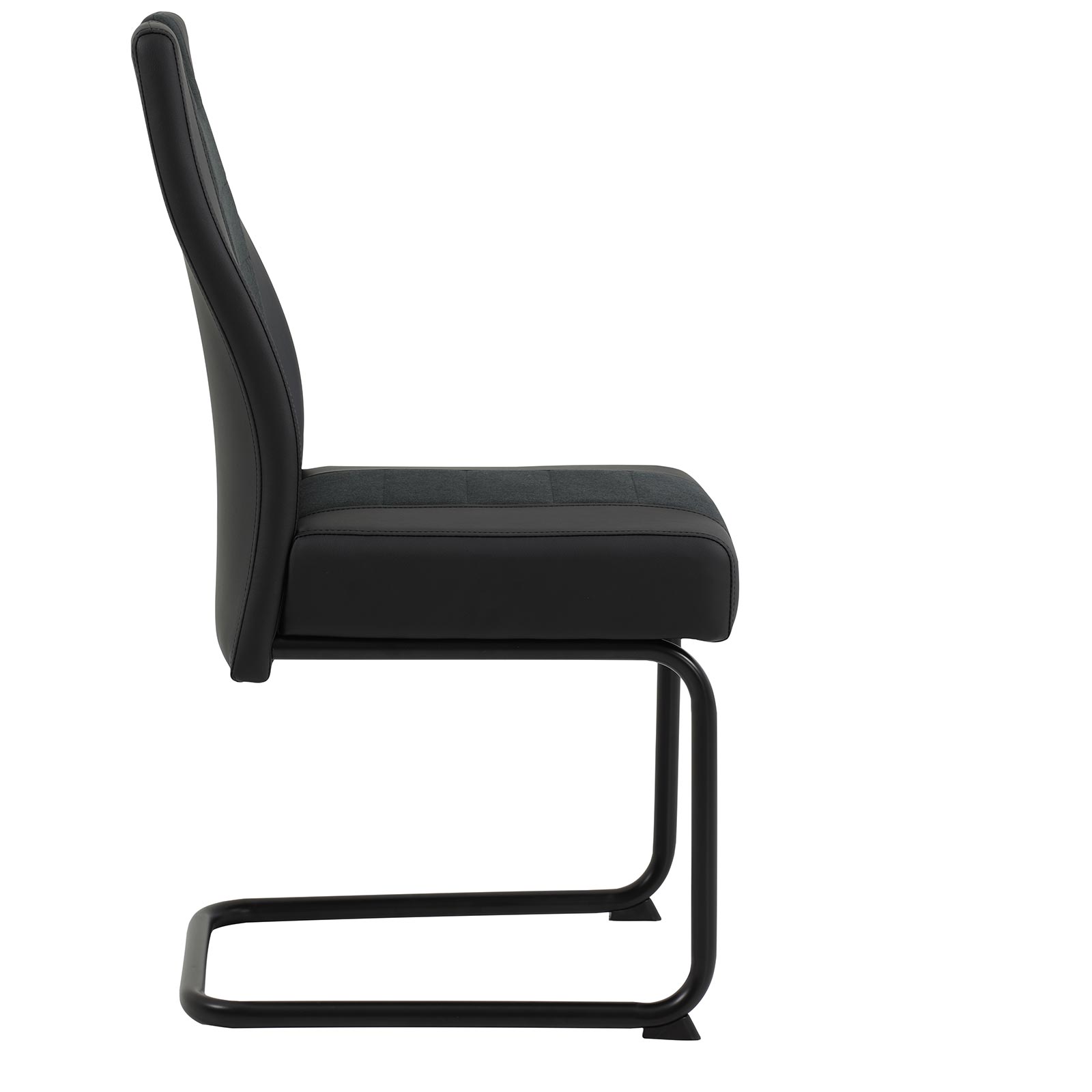 Schwingstuhl - schwarz-anthrazit - Stoff-Lederoptik-Mix