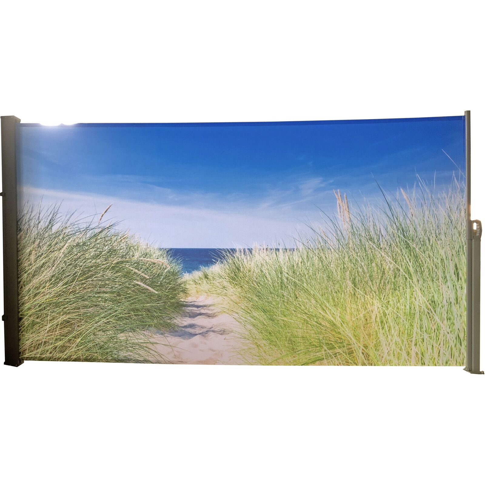 Seitenmarkise Nordseeküste - grau-multicolor - 300x160 cm