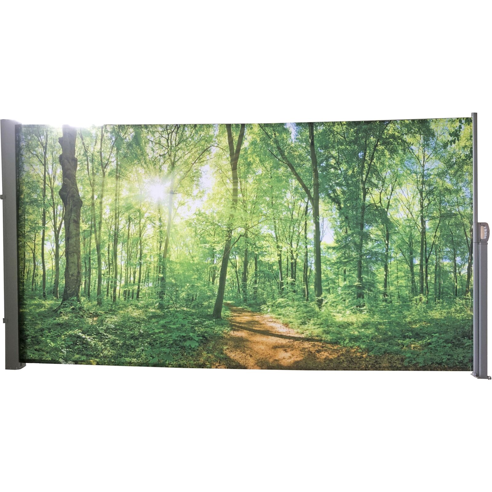 Seitenmarkise Waldlichtung - grau-multicolor - 300x160 cm