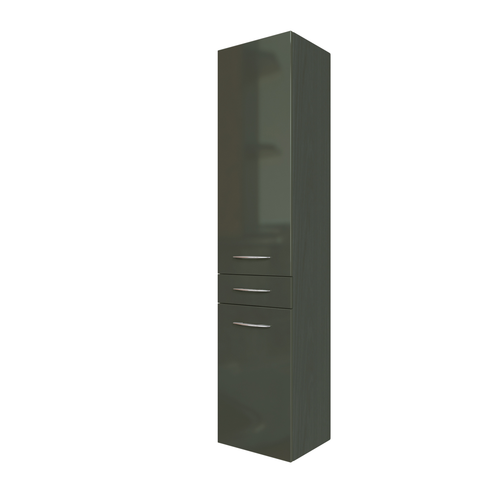 Seitenschrank FLORIDA - grau Hochglanz-graphitgrau - 40 cm