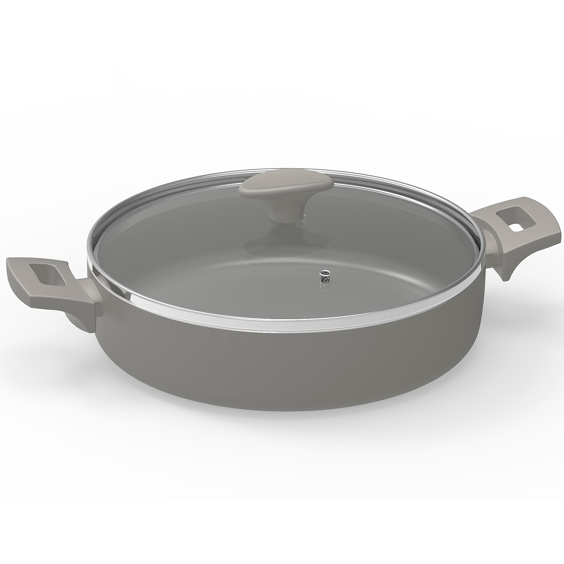 Servierpfanne mit Glasdeckel - Aluminium - Ø 28 - für alle Herdarten