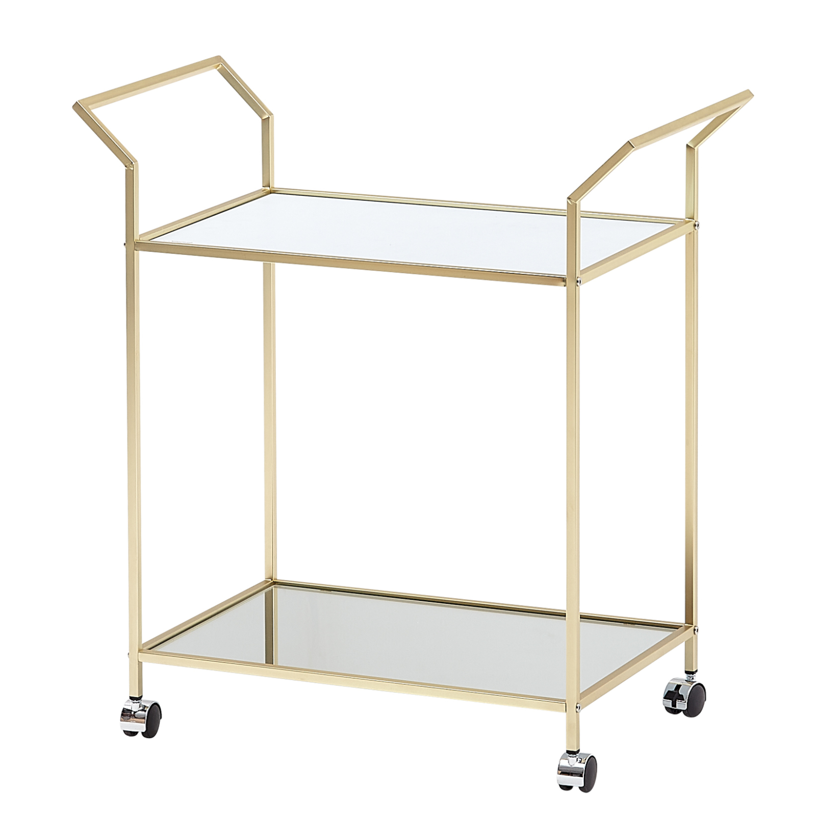 Servierwagen - gold - Glasablagen - 78 cm hoch
