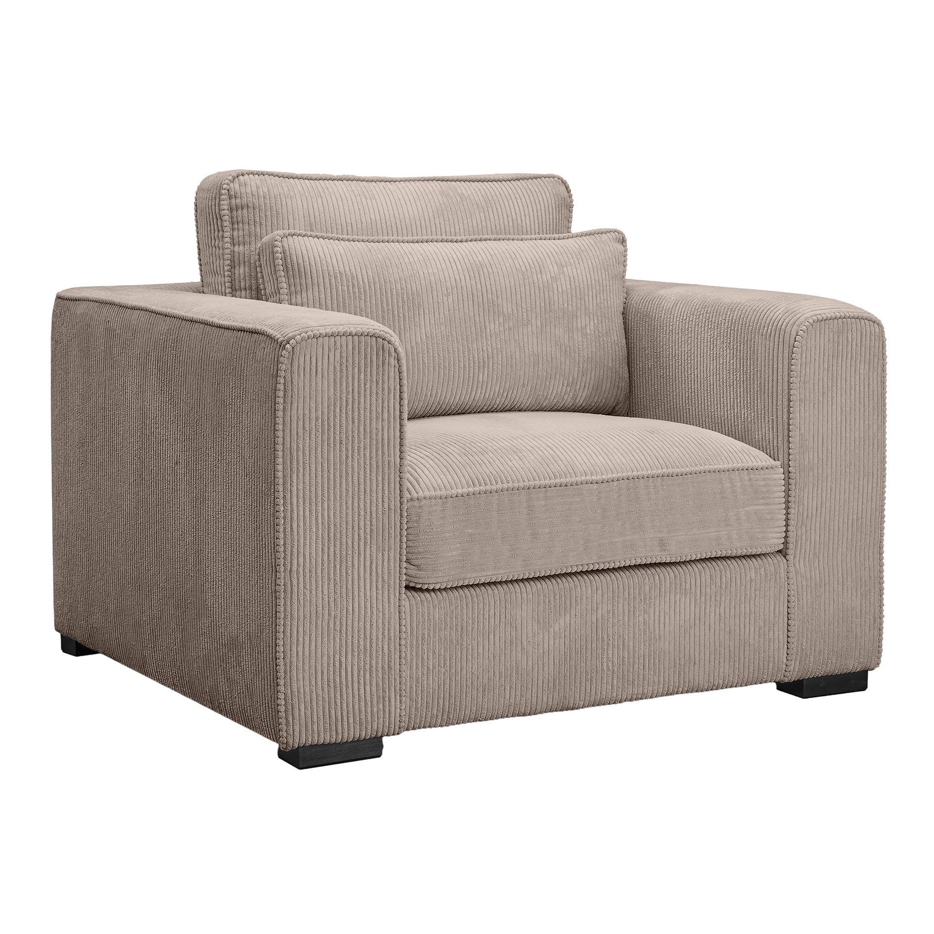 Sessel ALMERA - braun-beige - Cord - inklusive Kissen