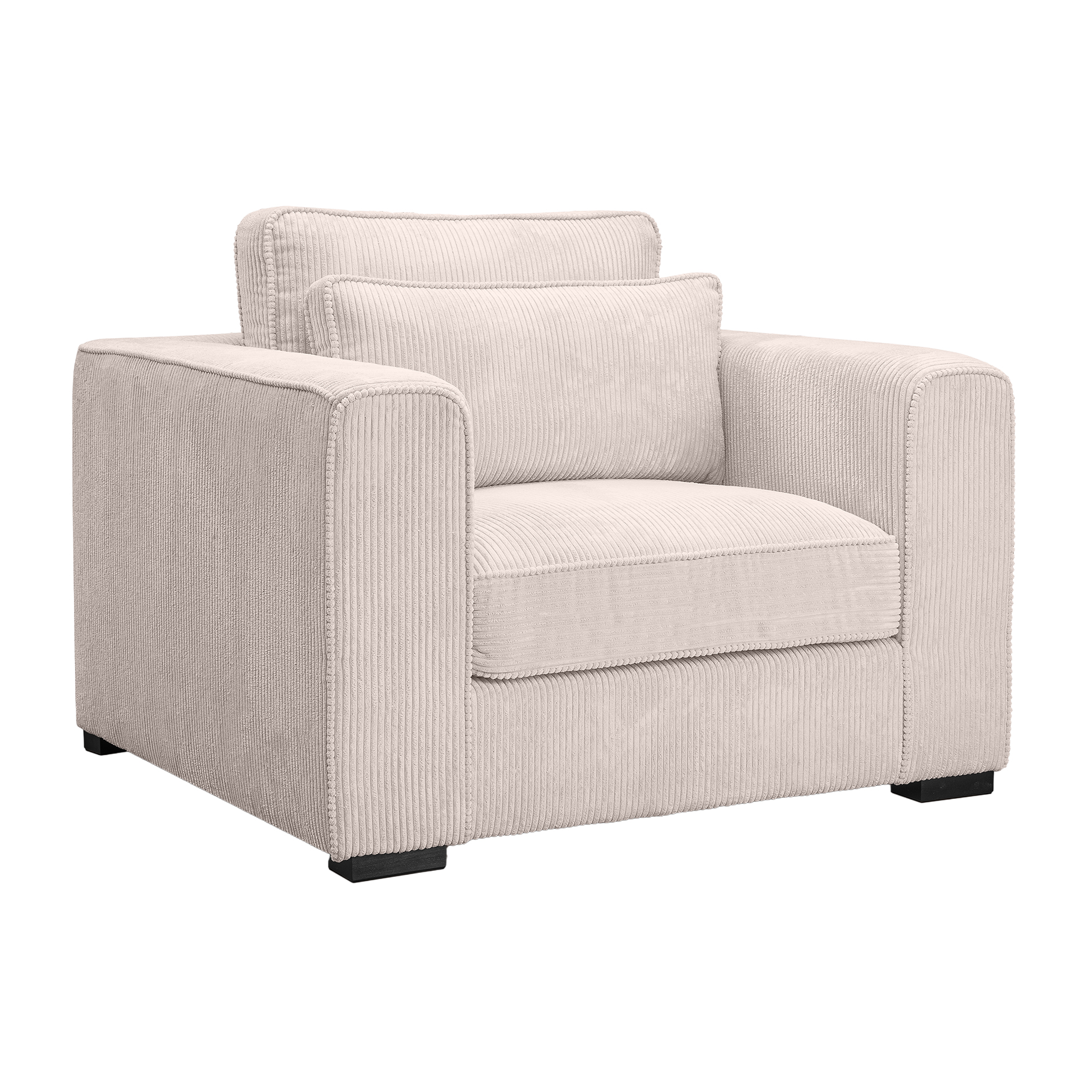 Sessel ALMERA - grau-beige - Cord - inklusive Kissen