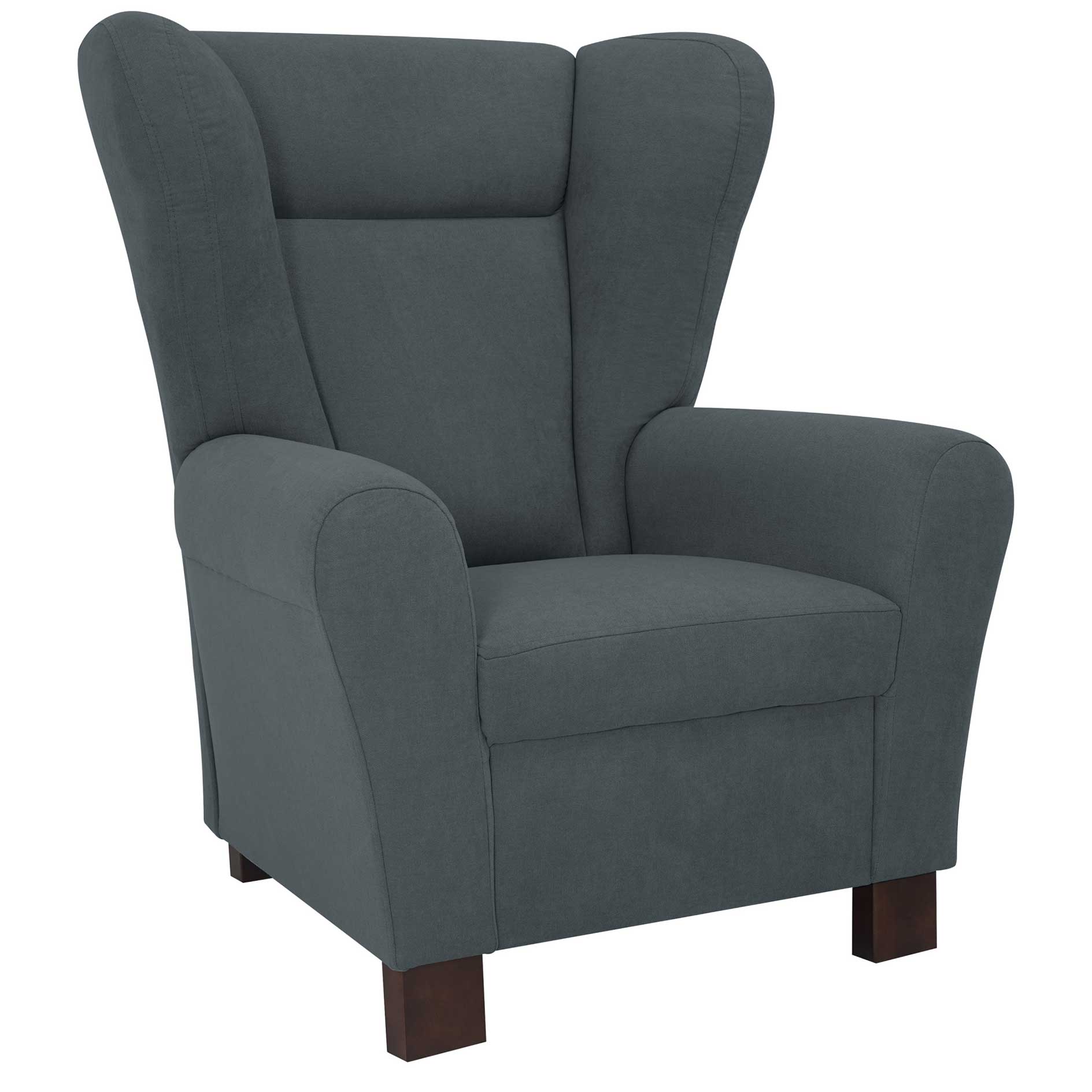 Sessel - anthracite - Kaltschaum-Polsterung - Holzfüße