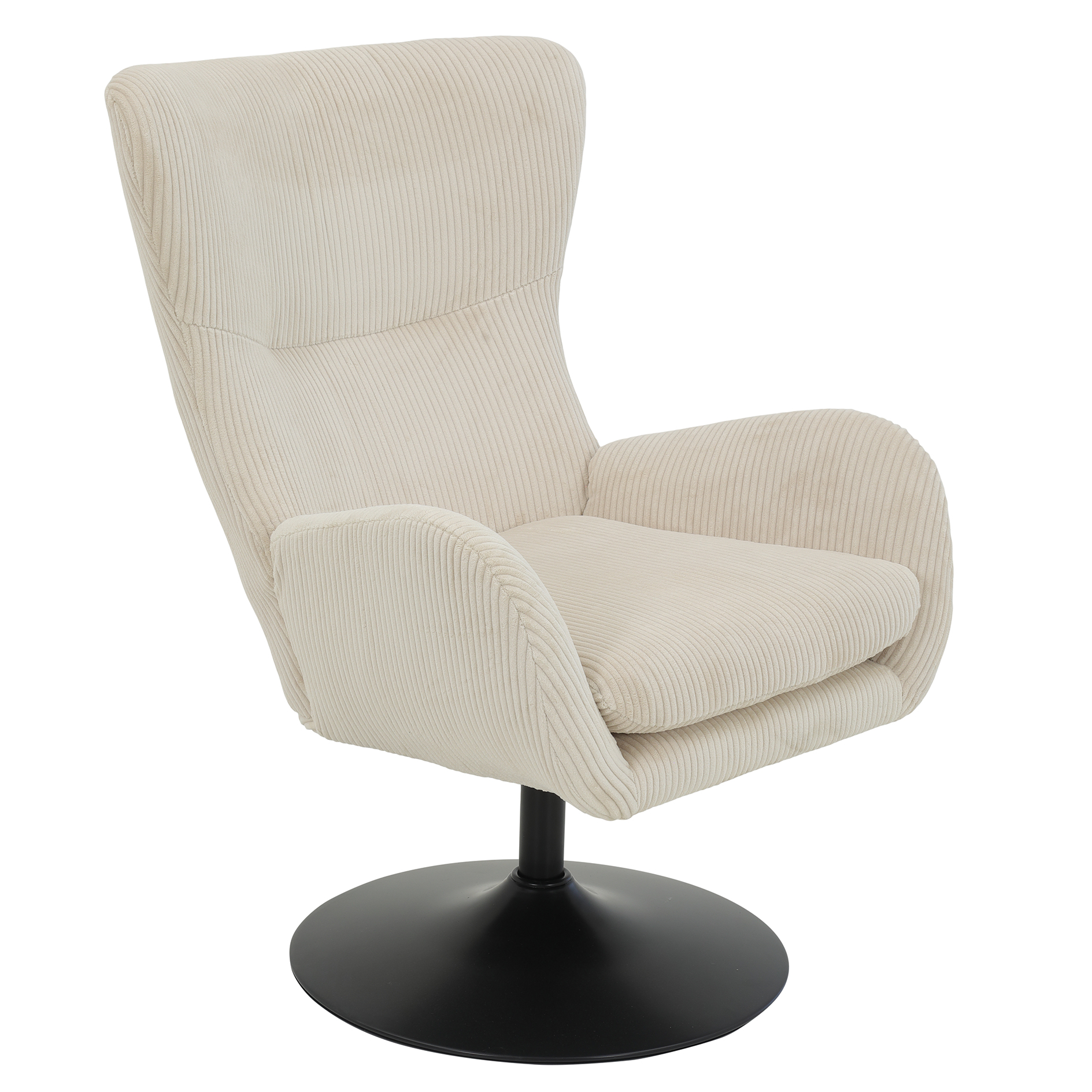 Sessel - beige - Breitcord - 360° drehbar