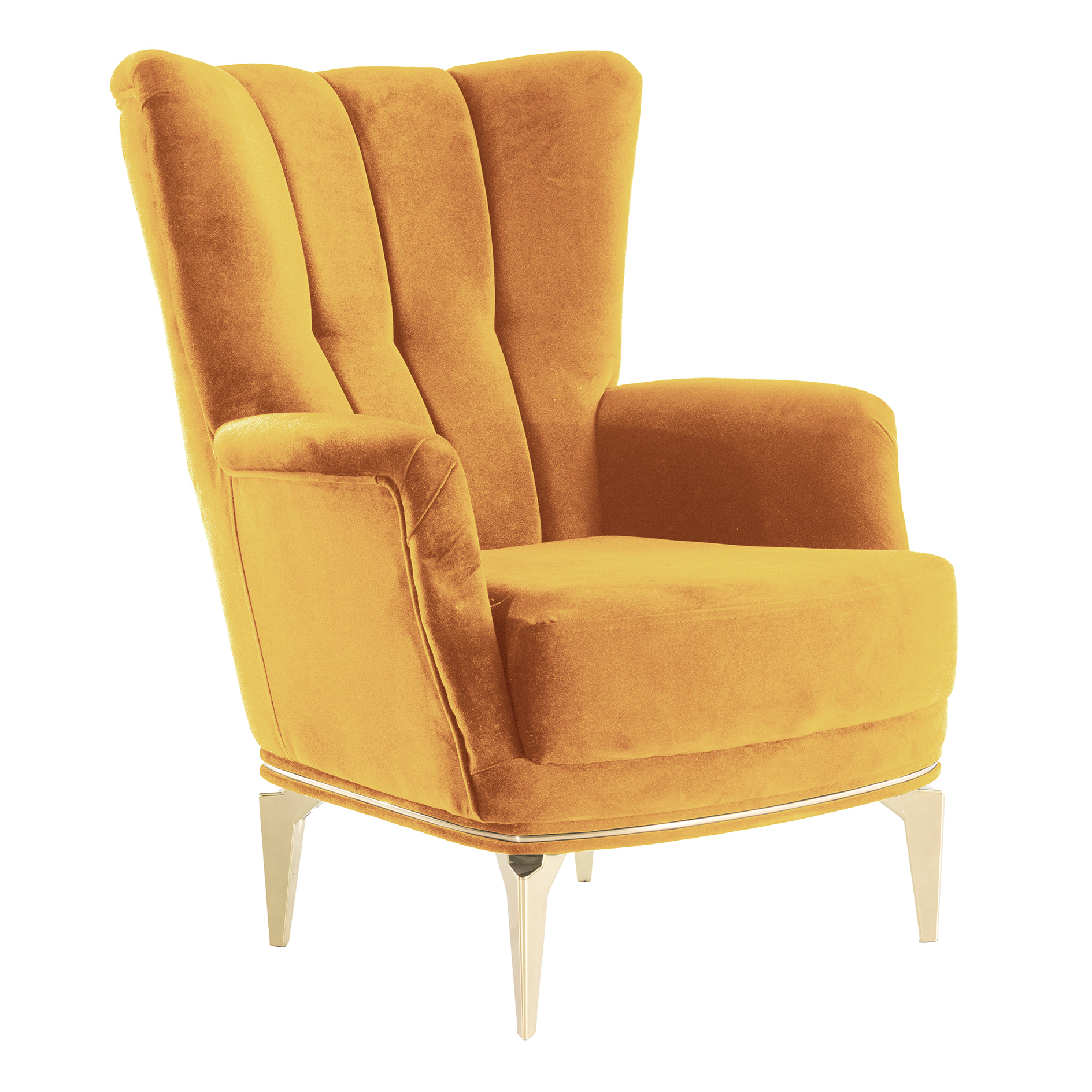 Sessel - braun-gold - Mikrofaser