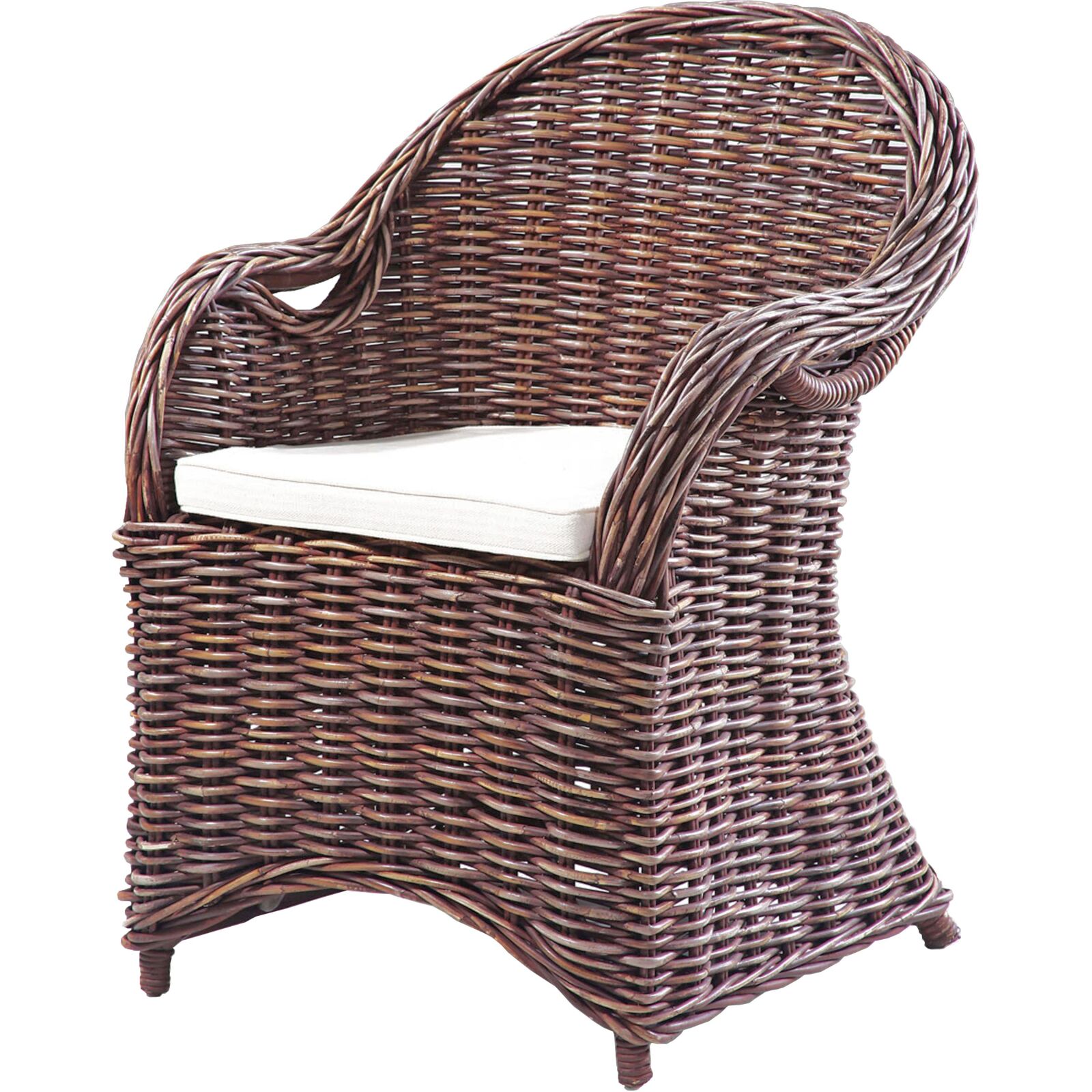 Sessel BREST - braun-antik - Naturrattan