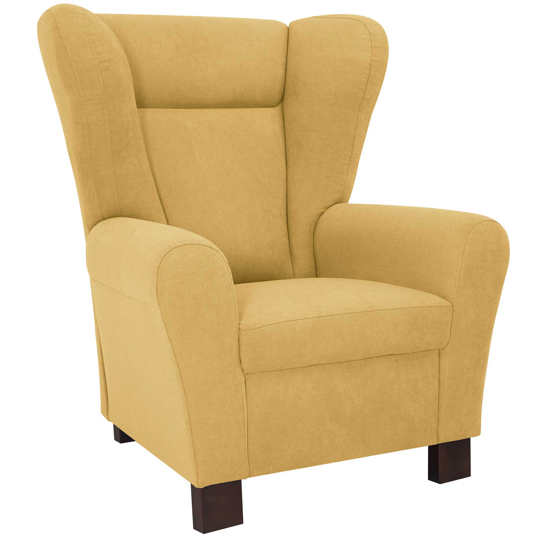 Sessel - bright gold - Kaltschaum-Polsterung - Holzfüße
