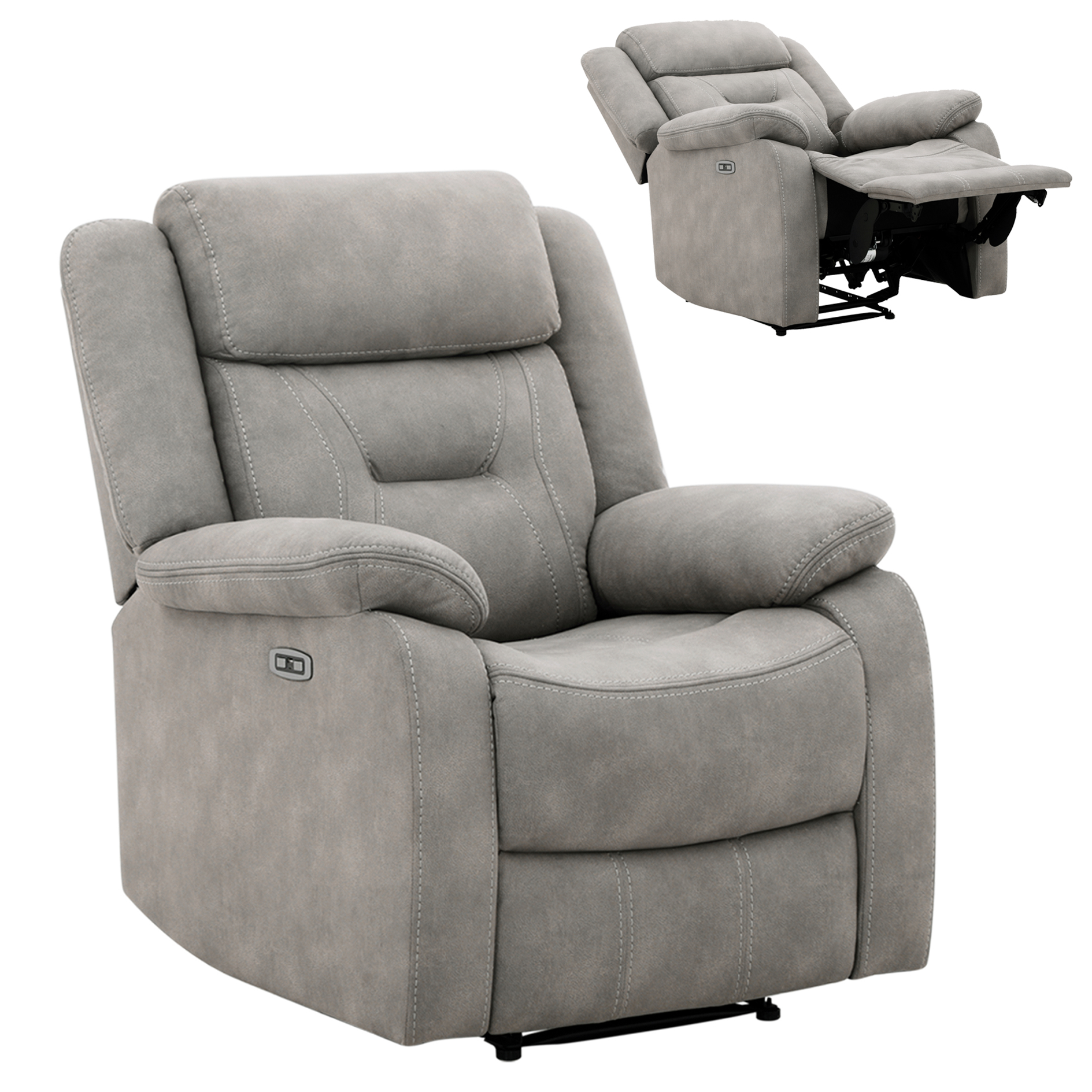 Sessel - grau - Microfaser - mit Motor - Relaxfunktion