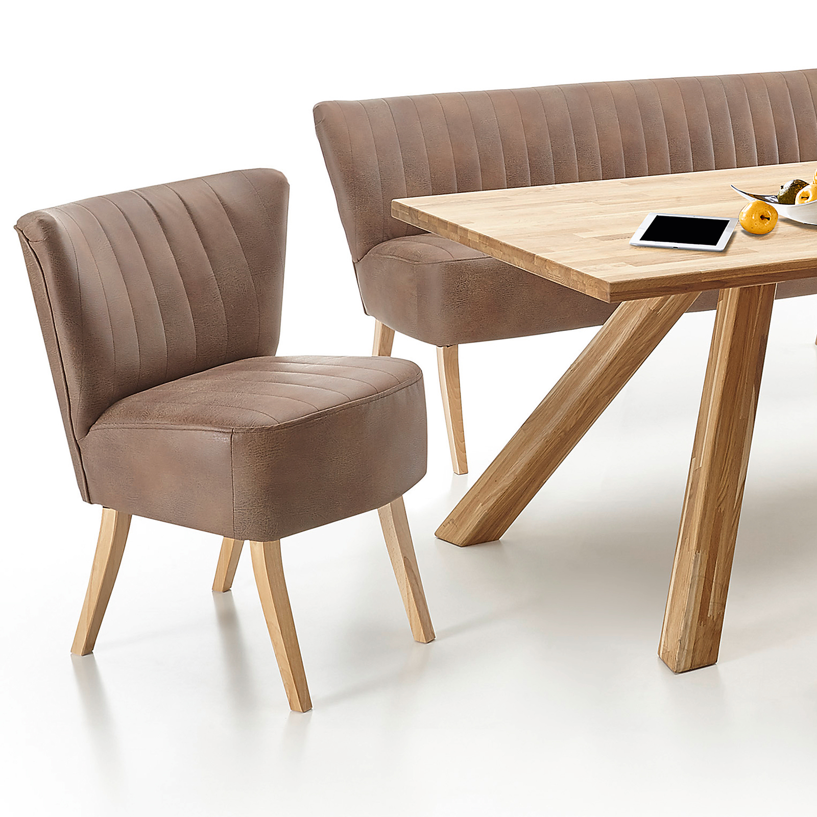 Sessel - hellbraun Vintage - Massivholz