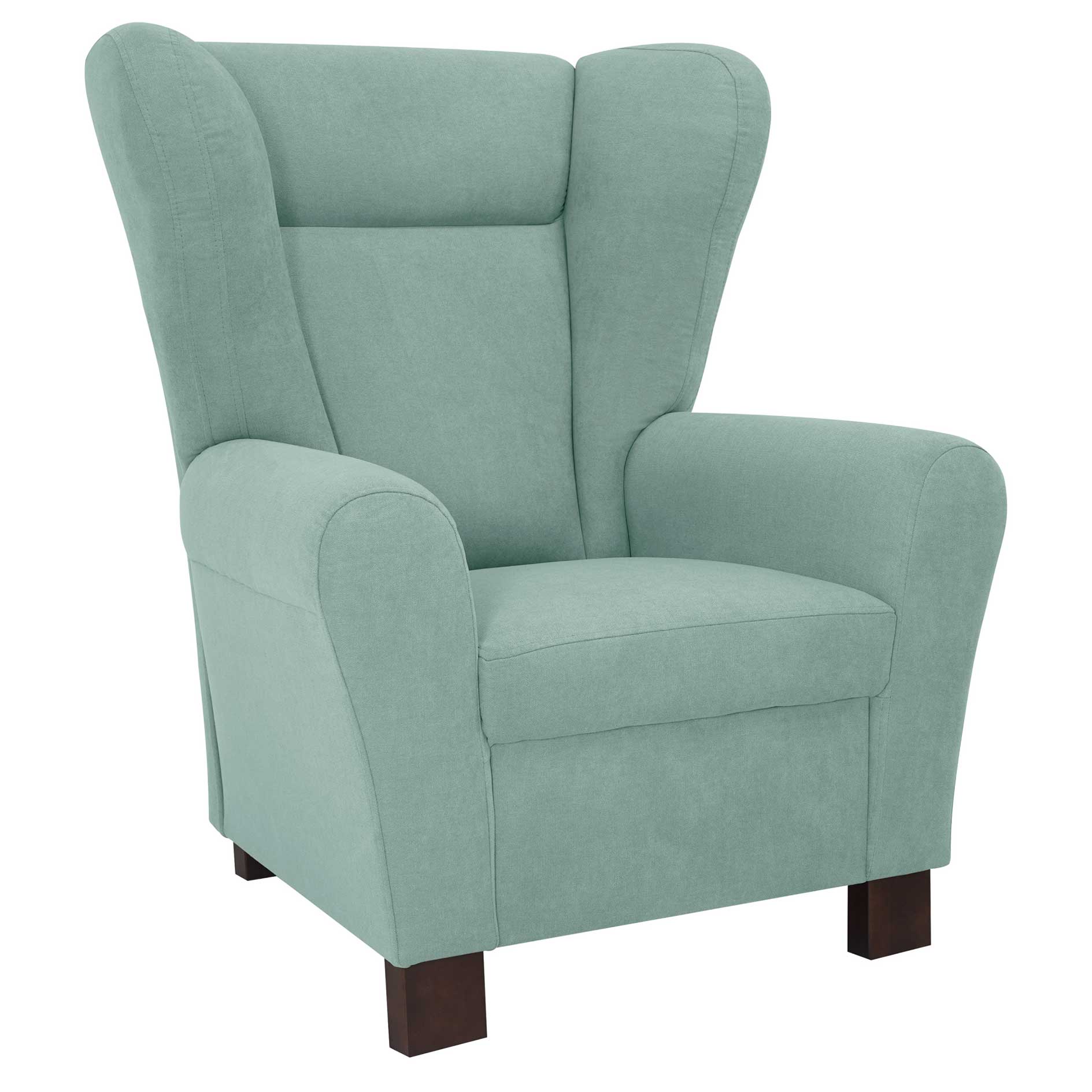 Sessel - mint - Kaltschaum-Polsterung - Holzfüße