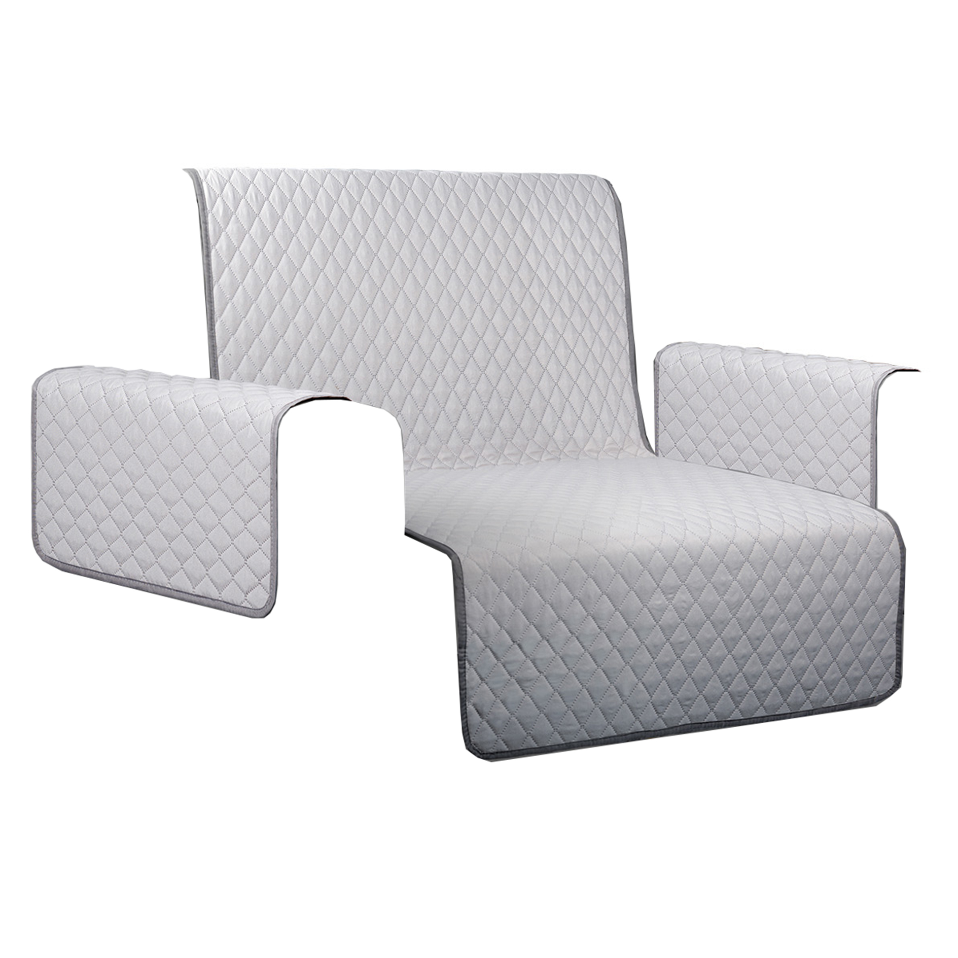 Sesselschoner - silber-anthrazit - wendbar