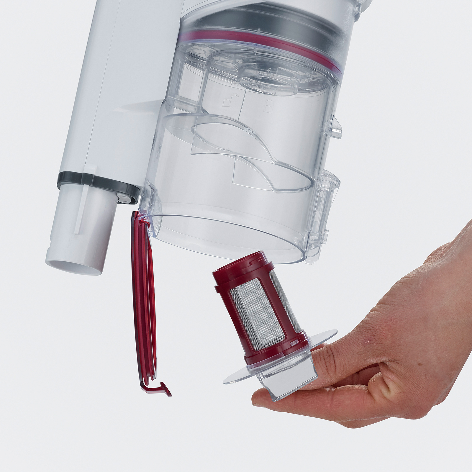 SEVERIN 2in1 Hand- und Stielsauger HV 7152 - weiß-rot