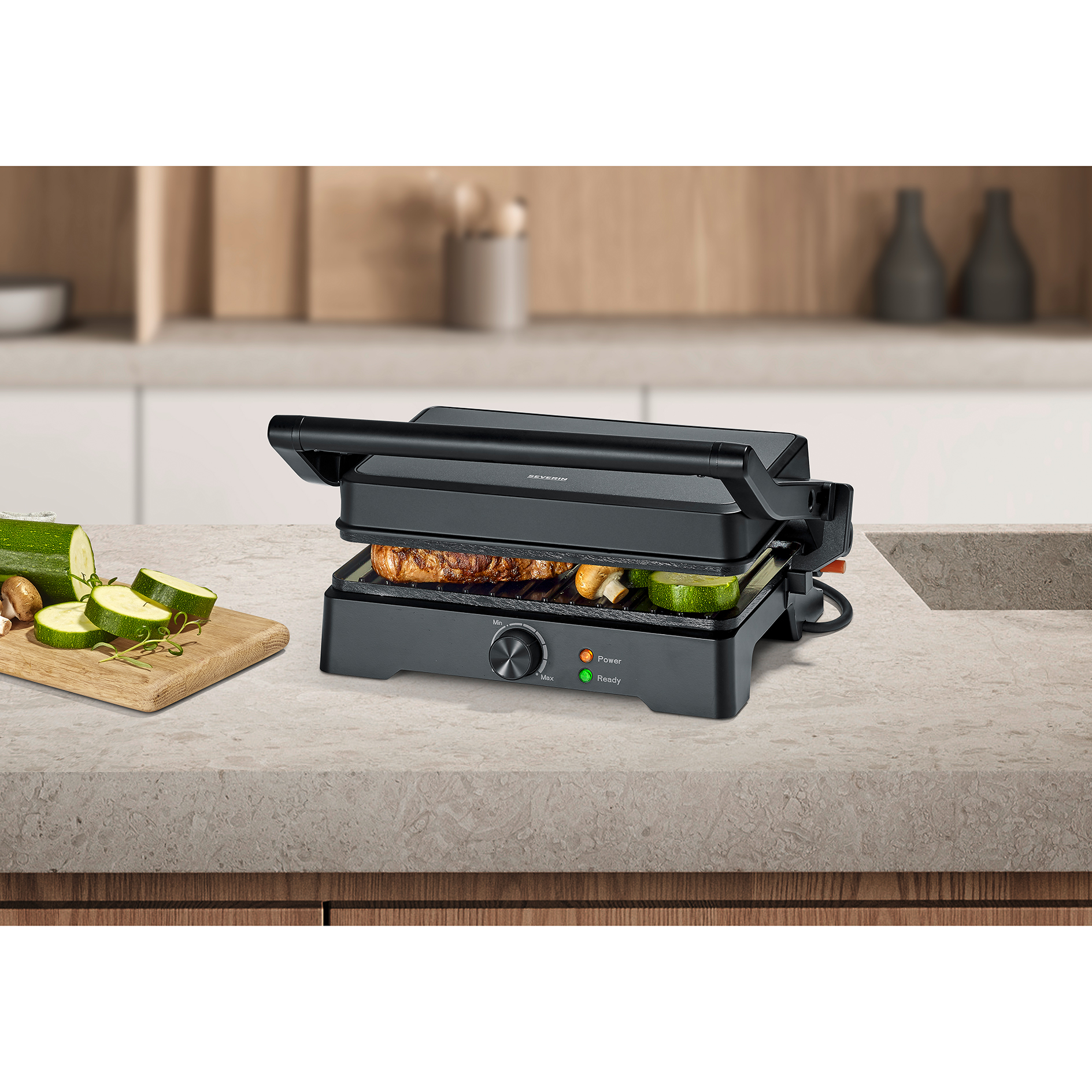 SEVERIN Kontaktgrill 2391 - schwarz - XL-Grillfläche