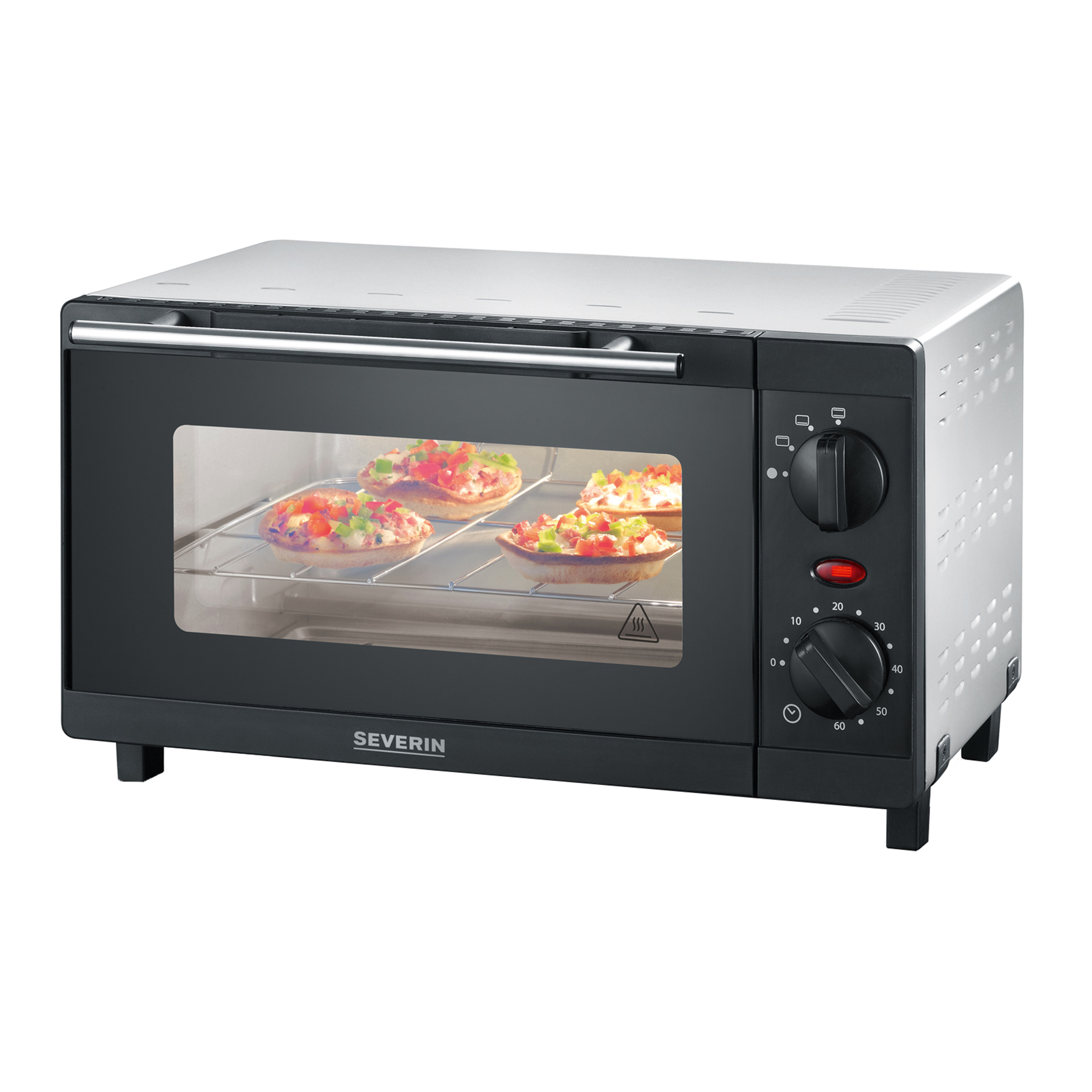 SEVERIN Minibackofen TO 2052 - schwarz-silber - 800 Watt