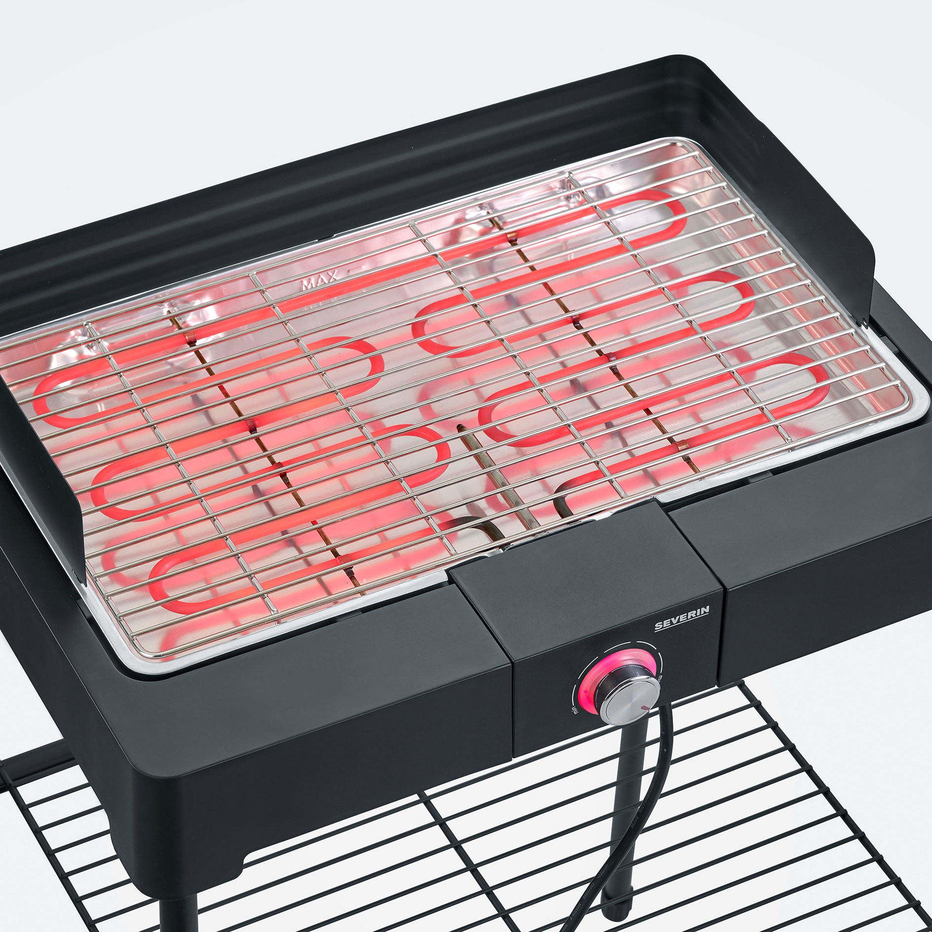 SEVERIN Standgrill PG 8566 - schwarz - mit Ablagerost