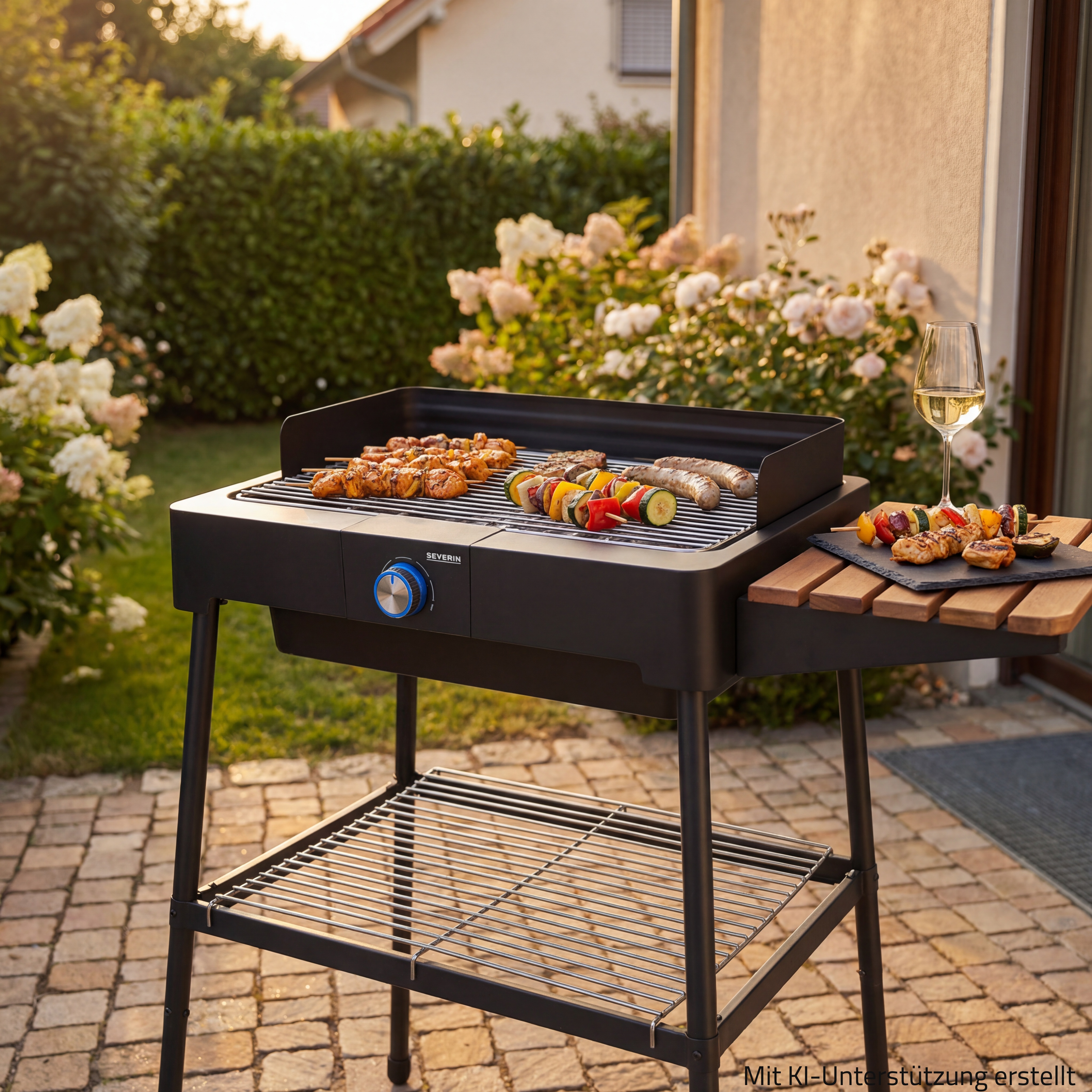 SEVERIN Standgrill PG 8566 - schwarz - mit Ablagerost