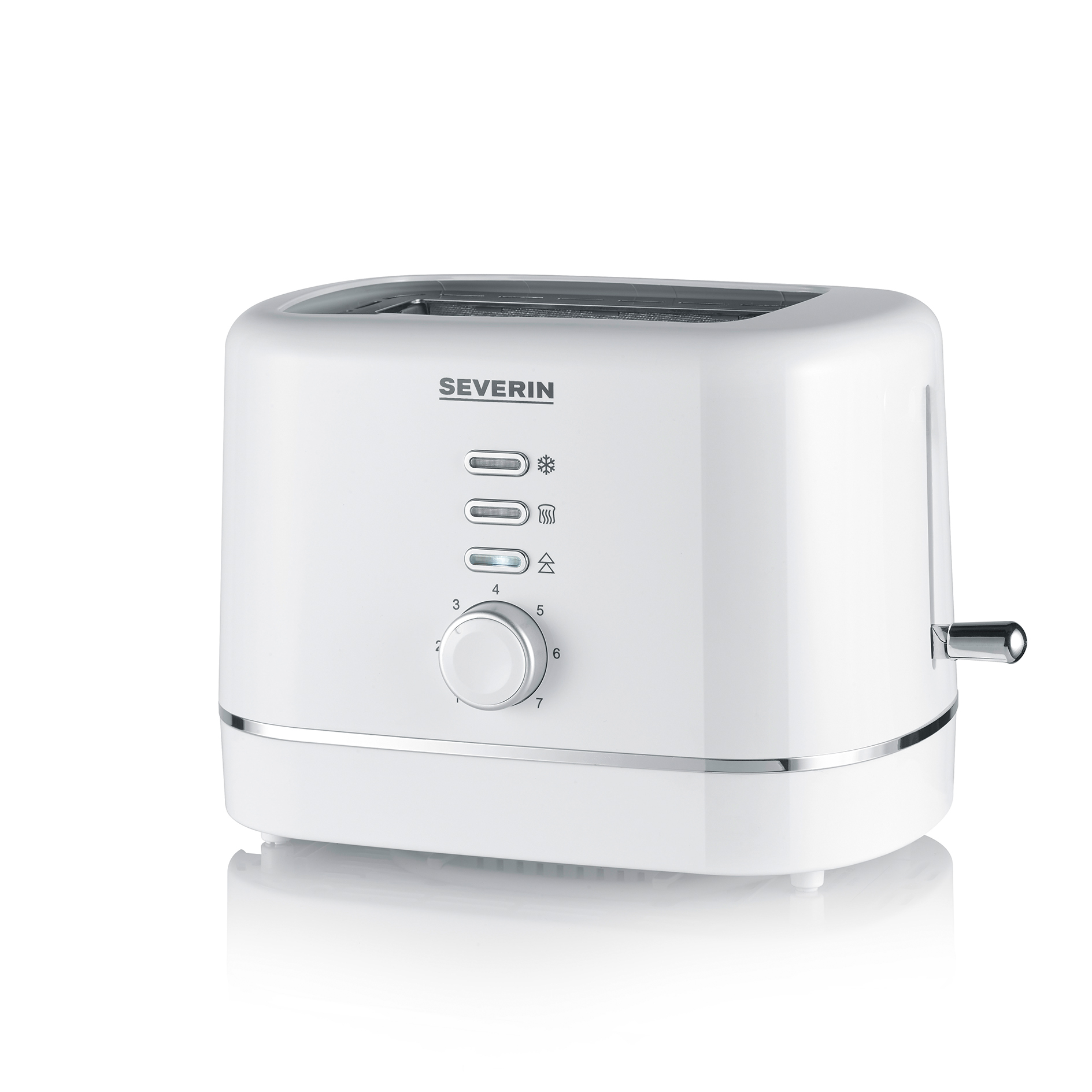 SEVERIN Toaster AT 4324 - weiß - mit Brötchenröstaufsatz