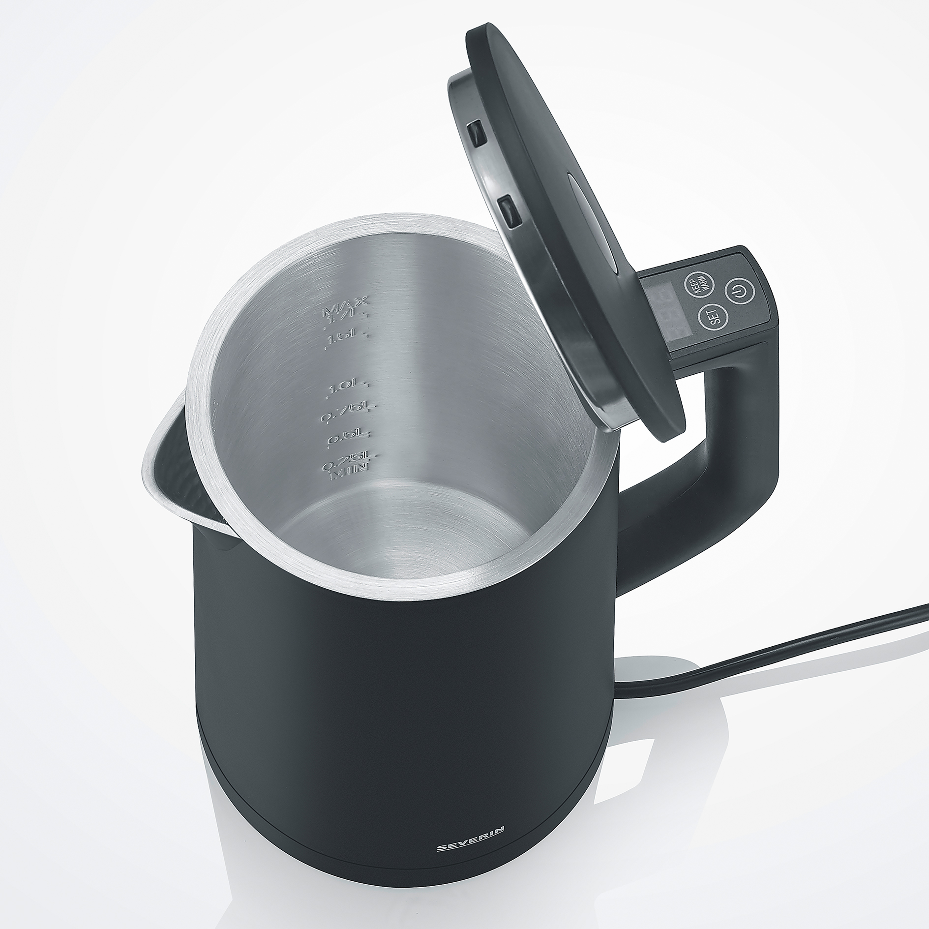 SEVERIN Wasserkocher 3483 - schwarz matt - Warmhaltefunktion