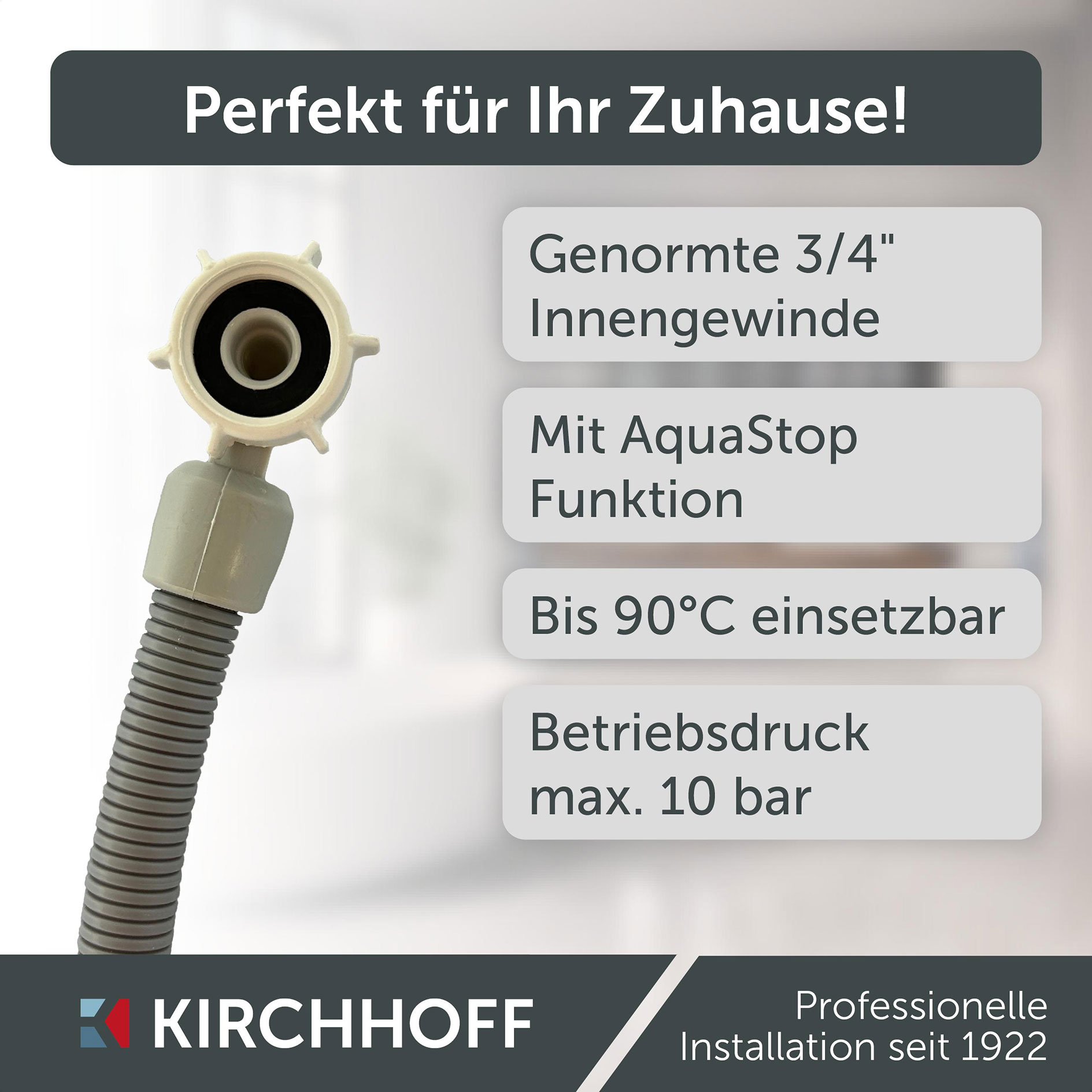 Sicherheits-Zulaufschlauch - für Wasch/-Spülmaschinen - 150 cm