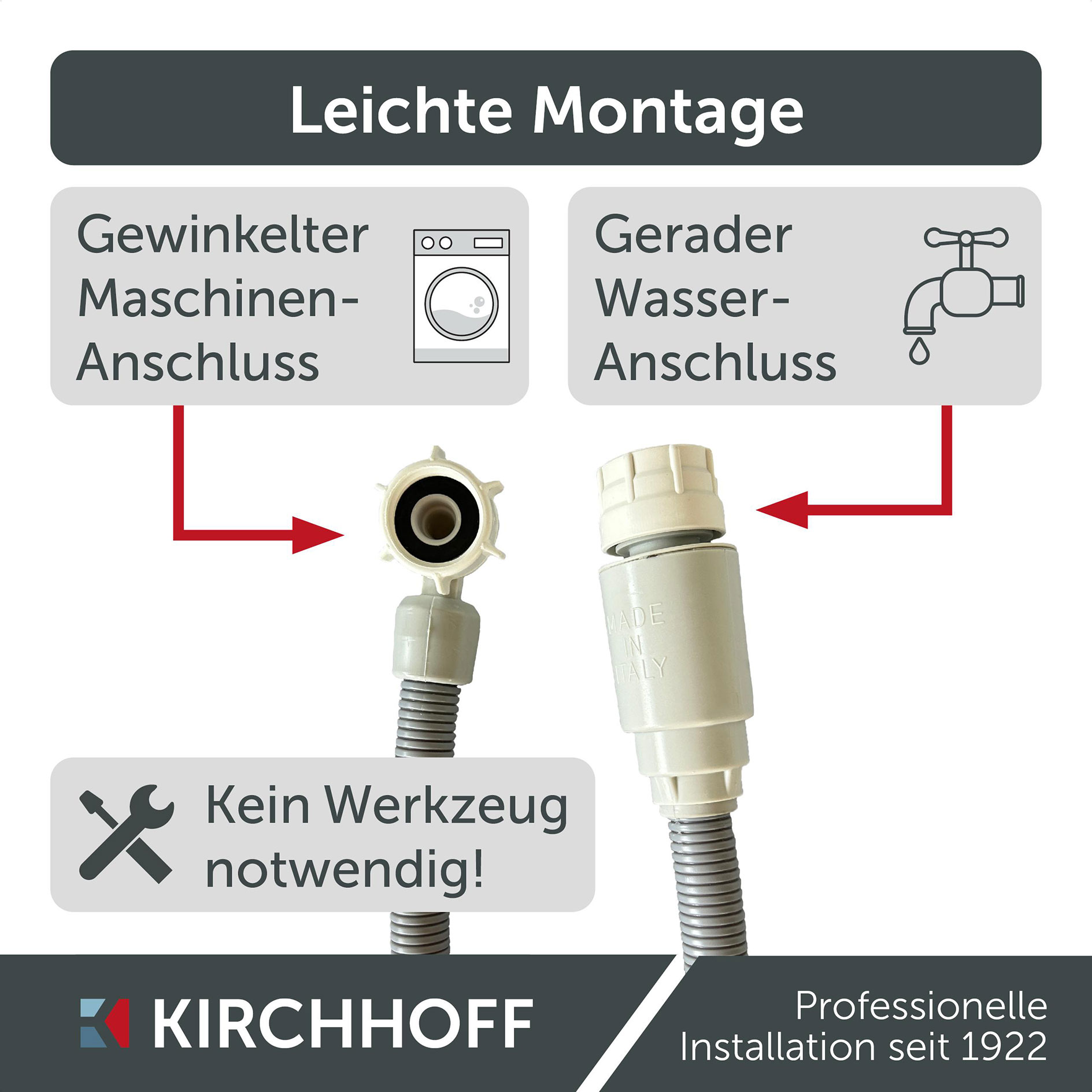 Sicherheits-Zulaufschlauch - für Wasch/-Spülmaschinen - 150 cm