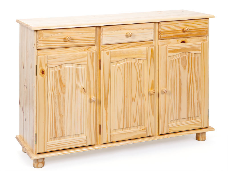 Sideboard ABACO - natur - Kiefer Massivholz - 130 cm breit