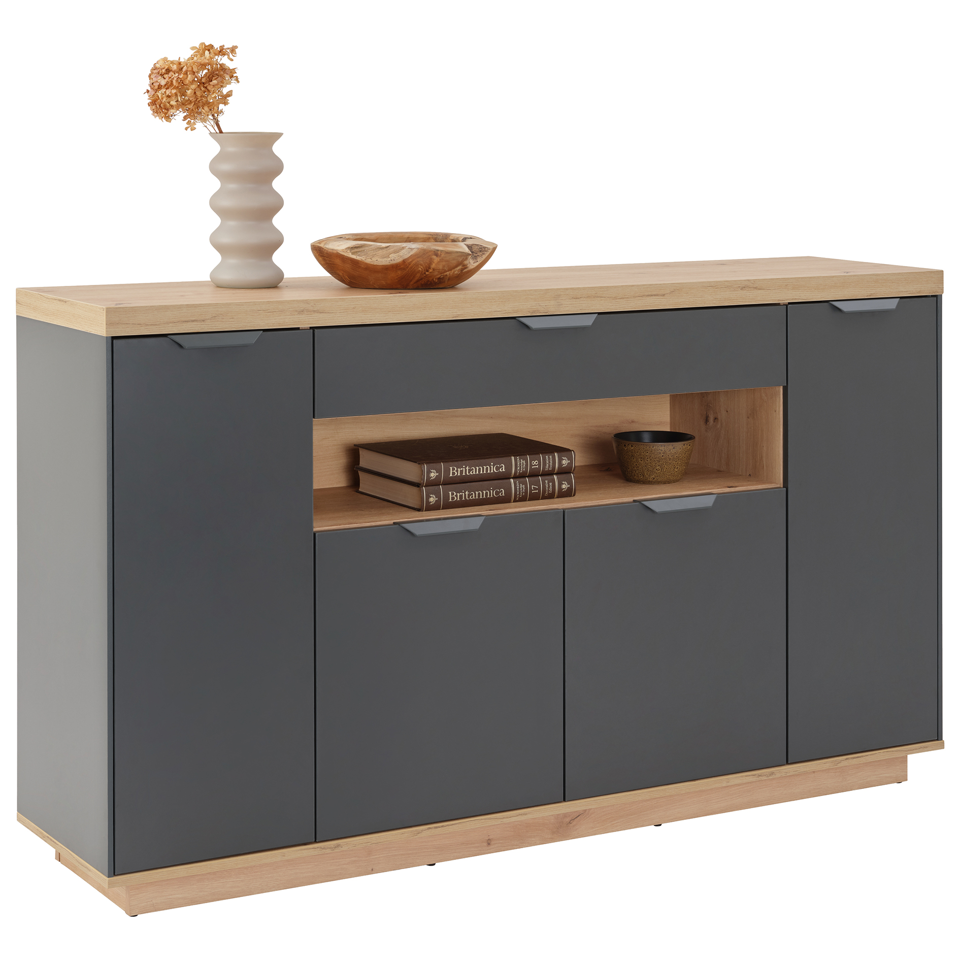 Sideboard - anthrazit - Artisan Eiche - 153 cm breit