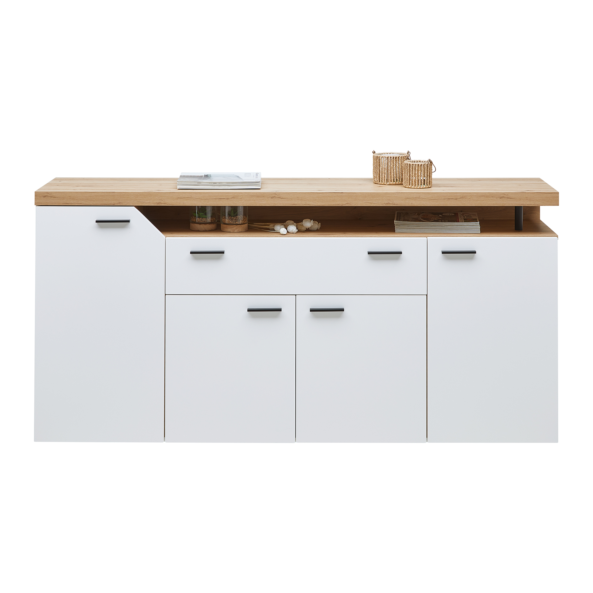Sideboard - Artisan Eiche - Alpinweiß - 4 Türen - 184 cm