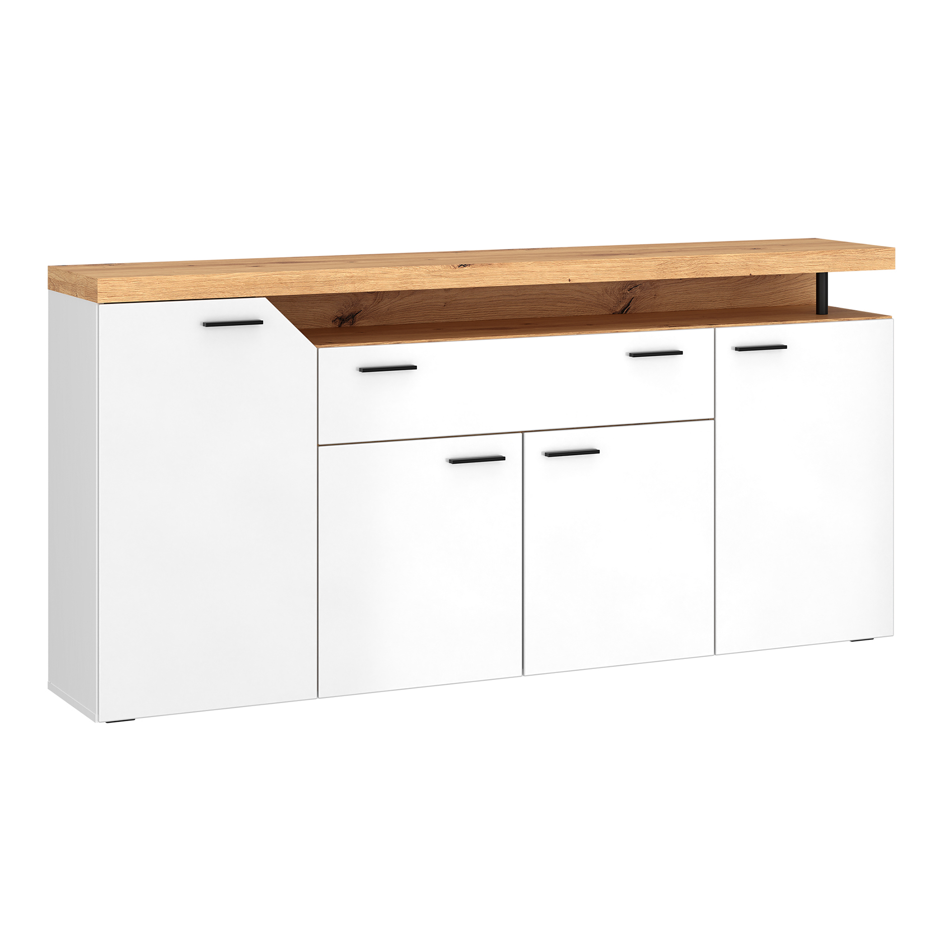 Sideboard - Artisan Eiche - Alpinweiß - 4 Türen - 184 cm
