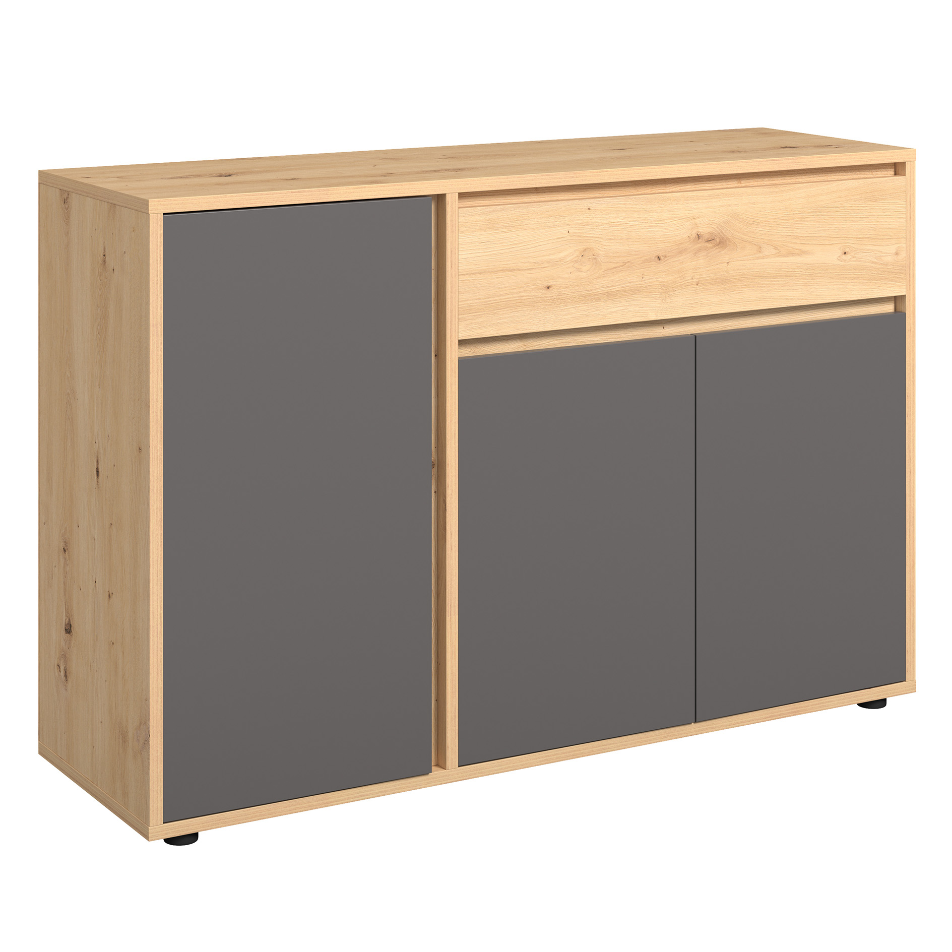 Sideboard - Artisan Eiche - anthrazit - 128 cm breit