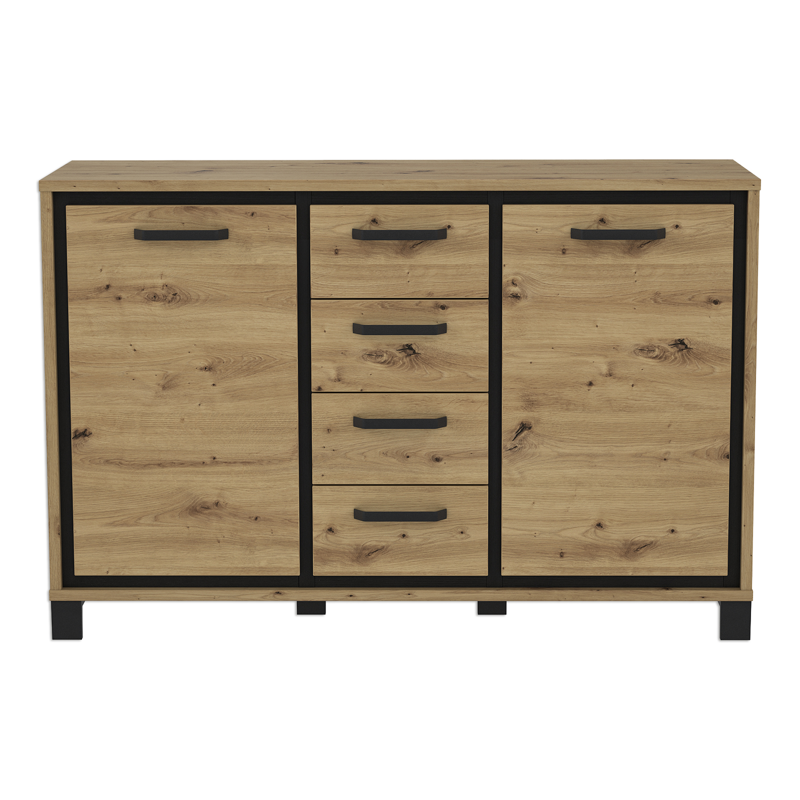 Sideboard - Artisan Eiche - Schwarzeiche - 4 Schubkästen