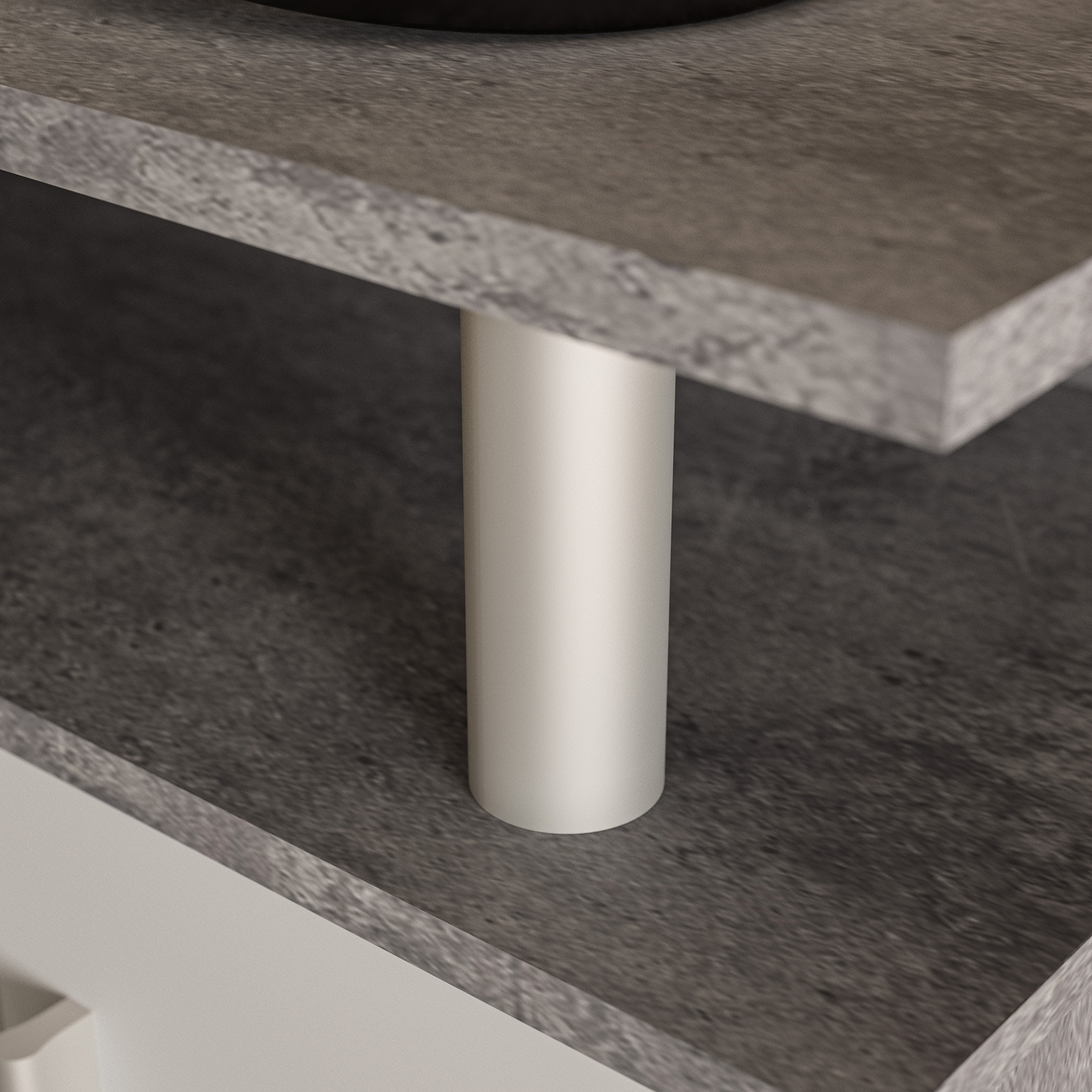Sideboard - Betonoptik-weiß - 4 Türen - 132 cm breit