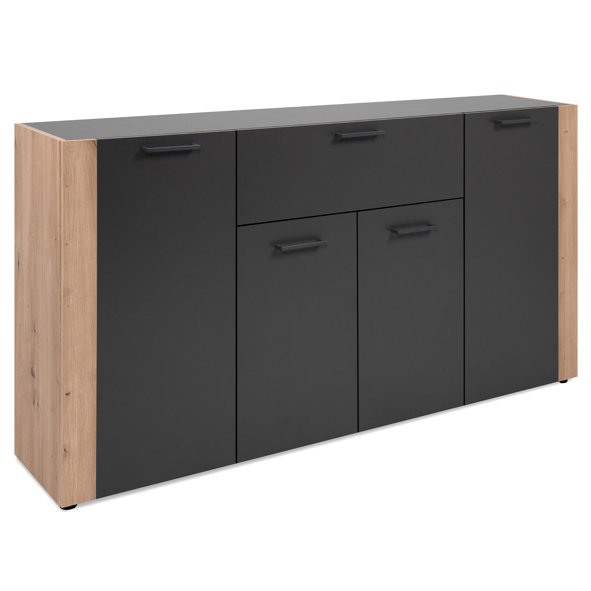 Sideboard CENTO - anthrazit - Artisan Eiche - 162 cm breit
