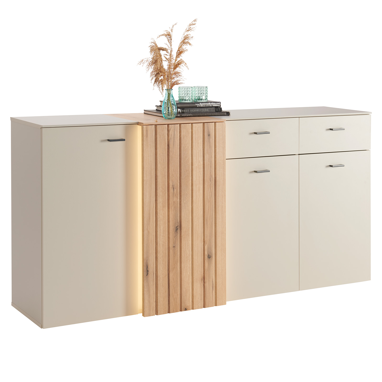 Sideboard - Coast Evoke Eiche - kieselgrau - 4 Türen - 178 cm
