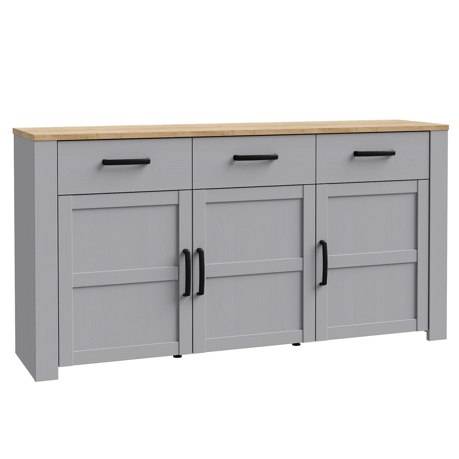 Sideboard - Eiche grau - Riviera Eiche - 166 cm breit