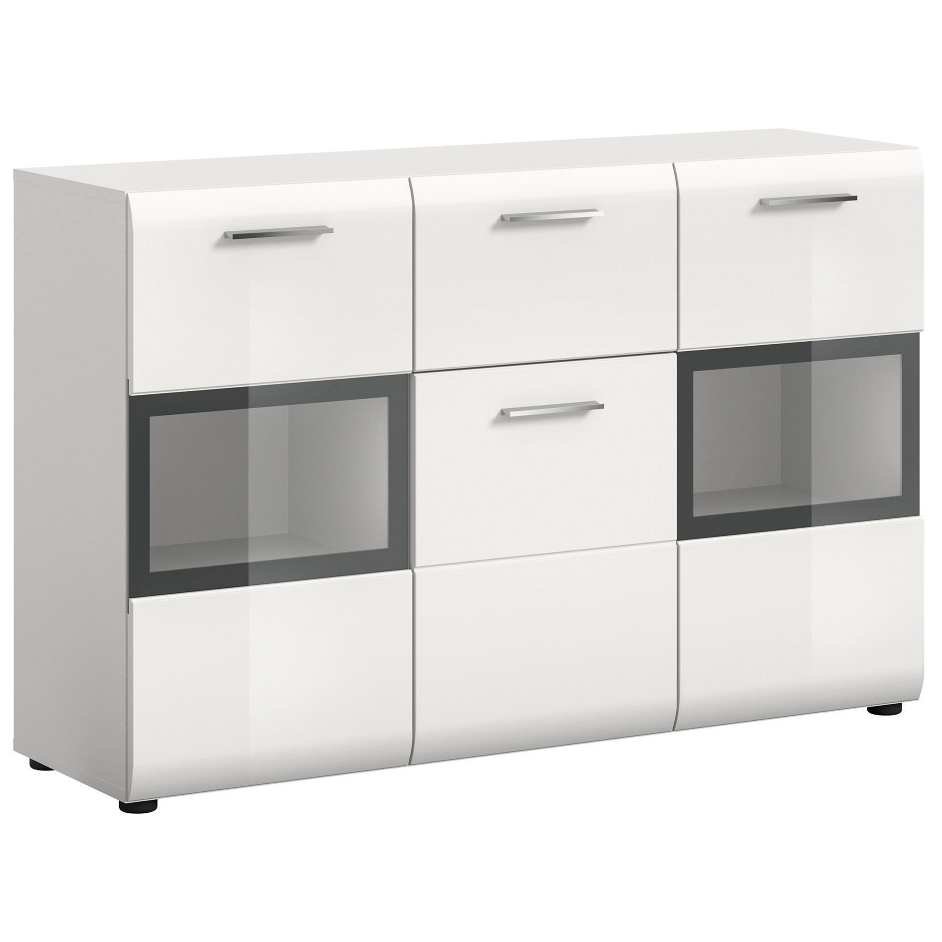 Sideboard ICE - weiß Hochglanz - weiß - 125 cm breit