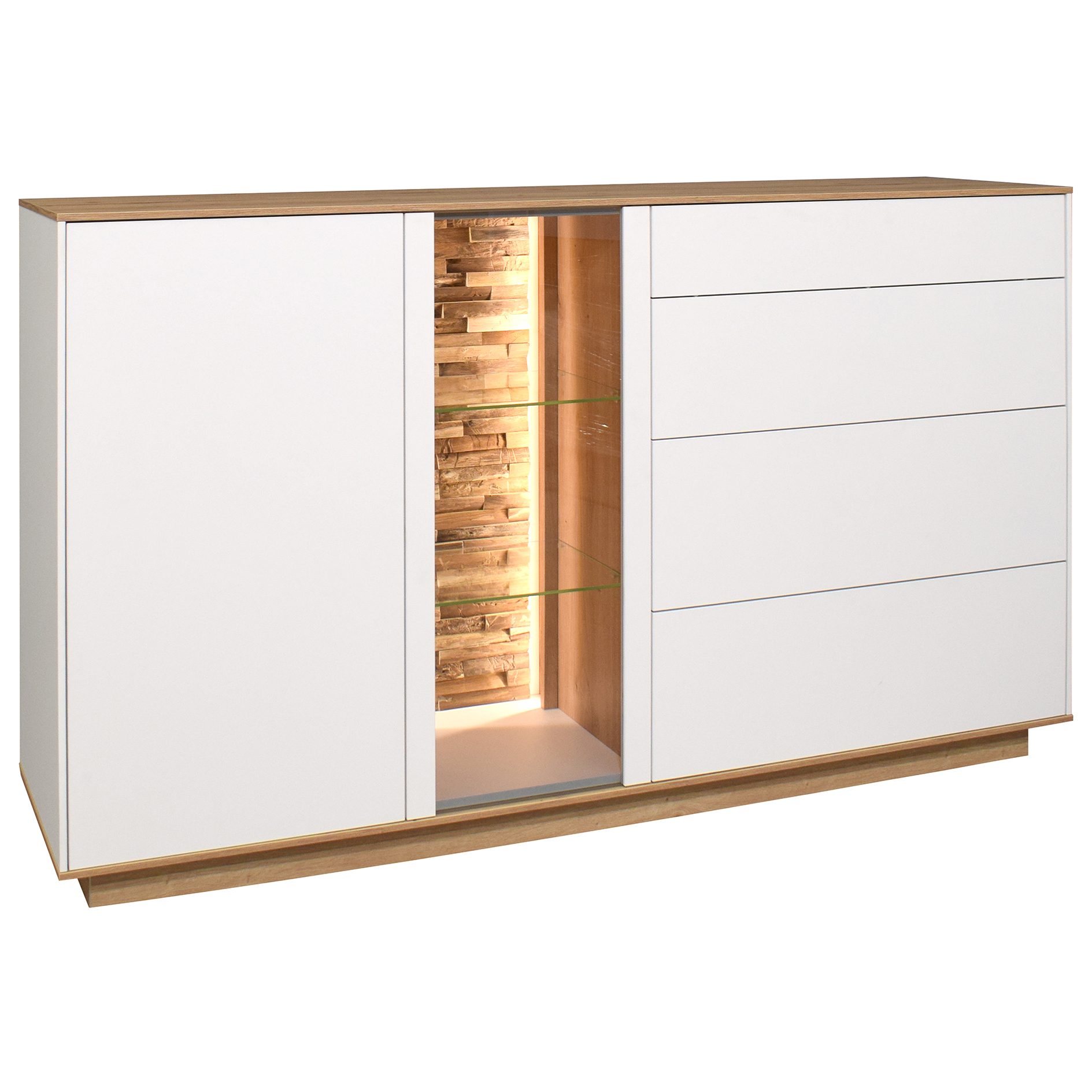 Sideboard - ice white supermatt - Asteiche - 169 cm