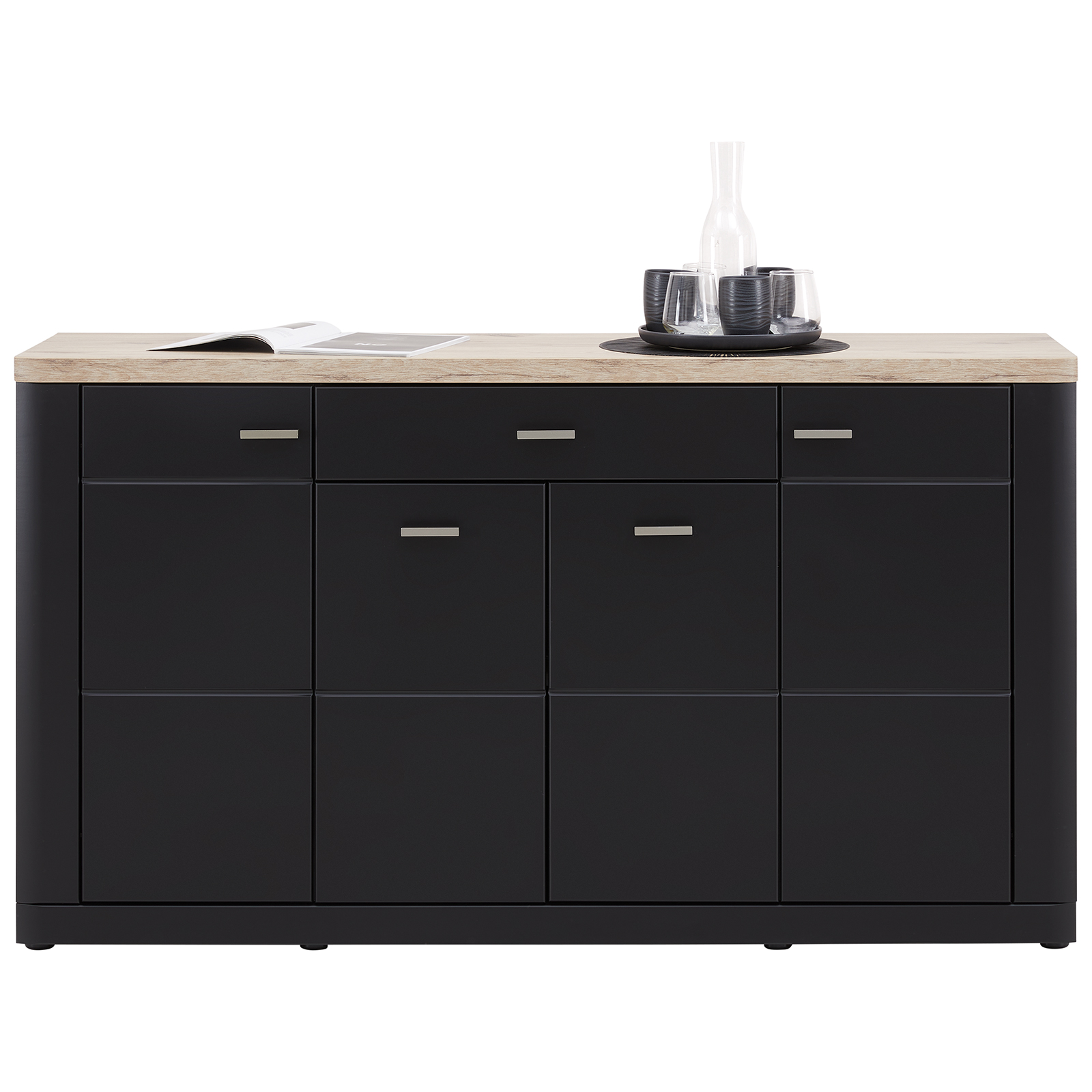 Sideboard - Nox Oak-schwarz - 156 cm